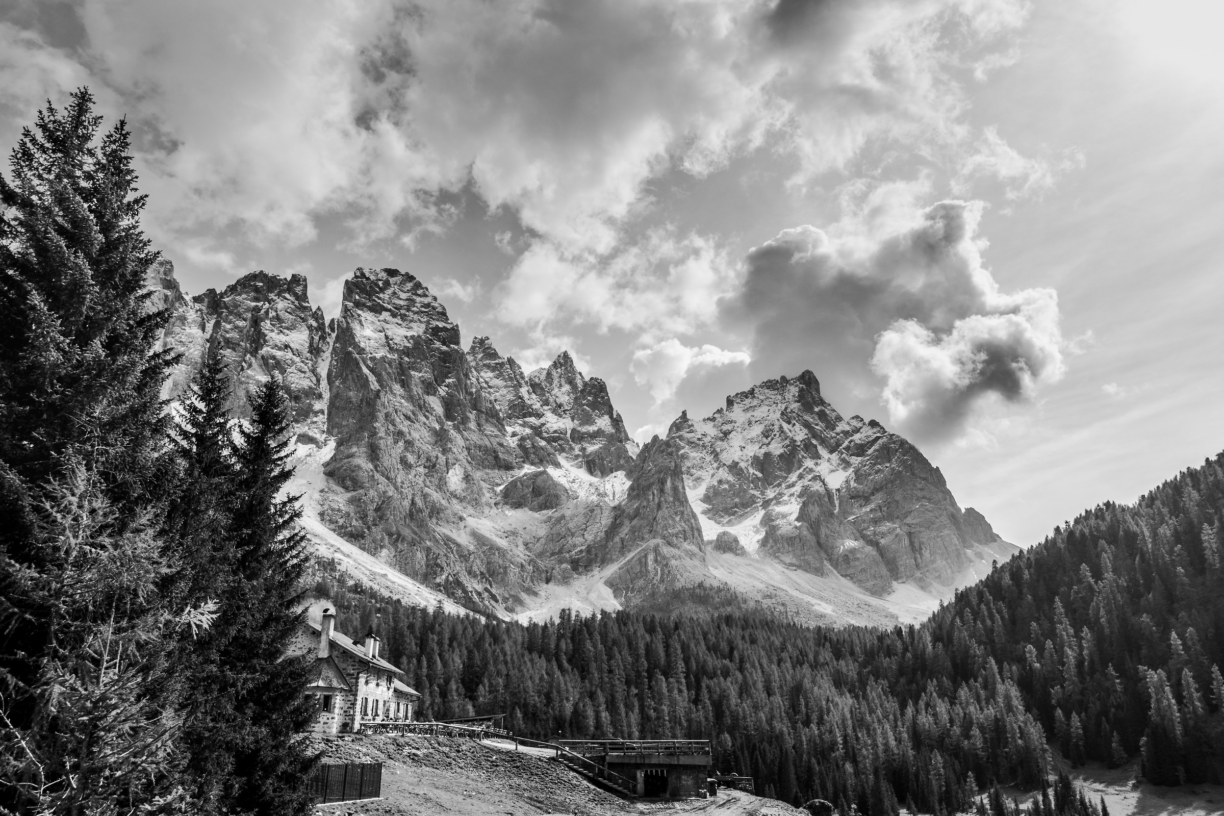 Dolomiti in bianco e nero