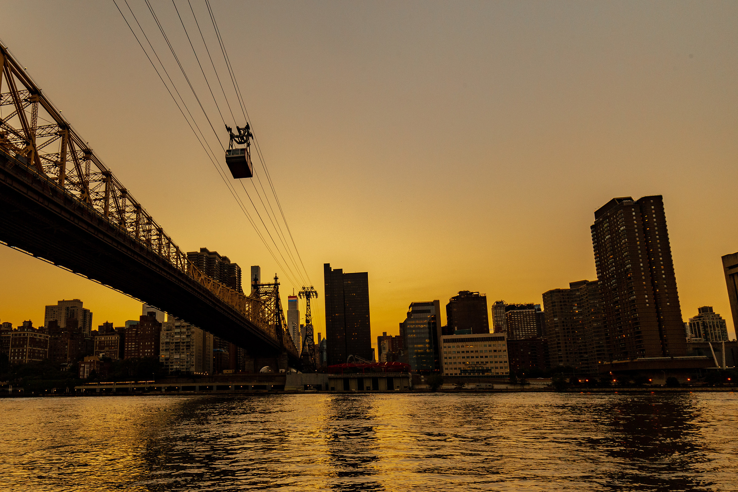Roosvelt Island, tramonto su Manhattan