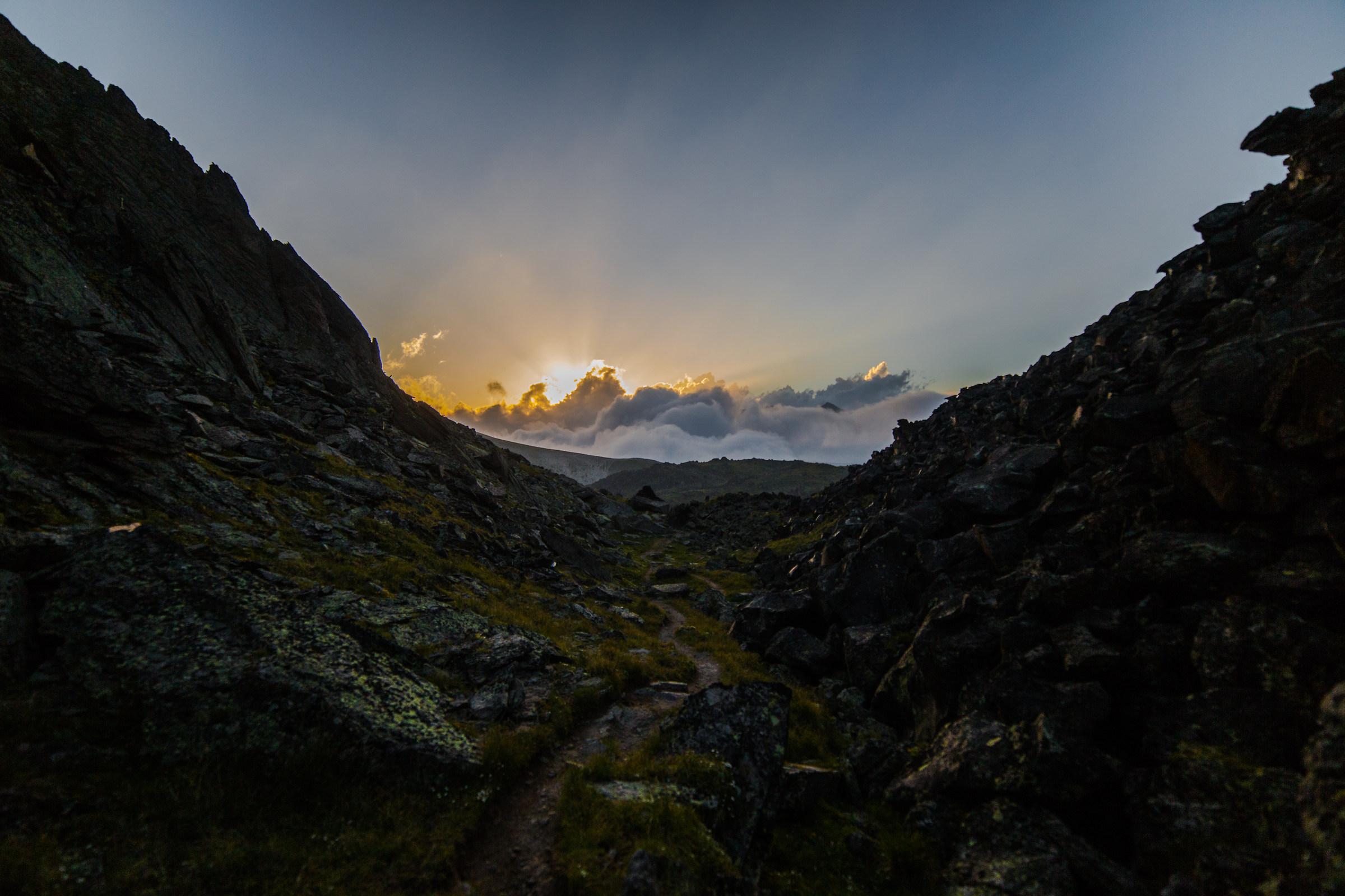 Path to Camp 2 at sunset