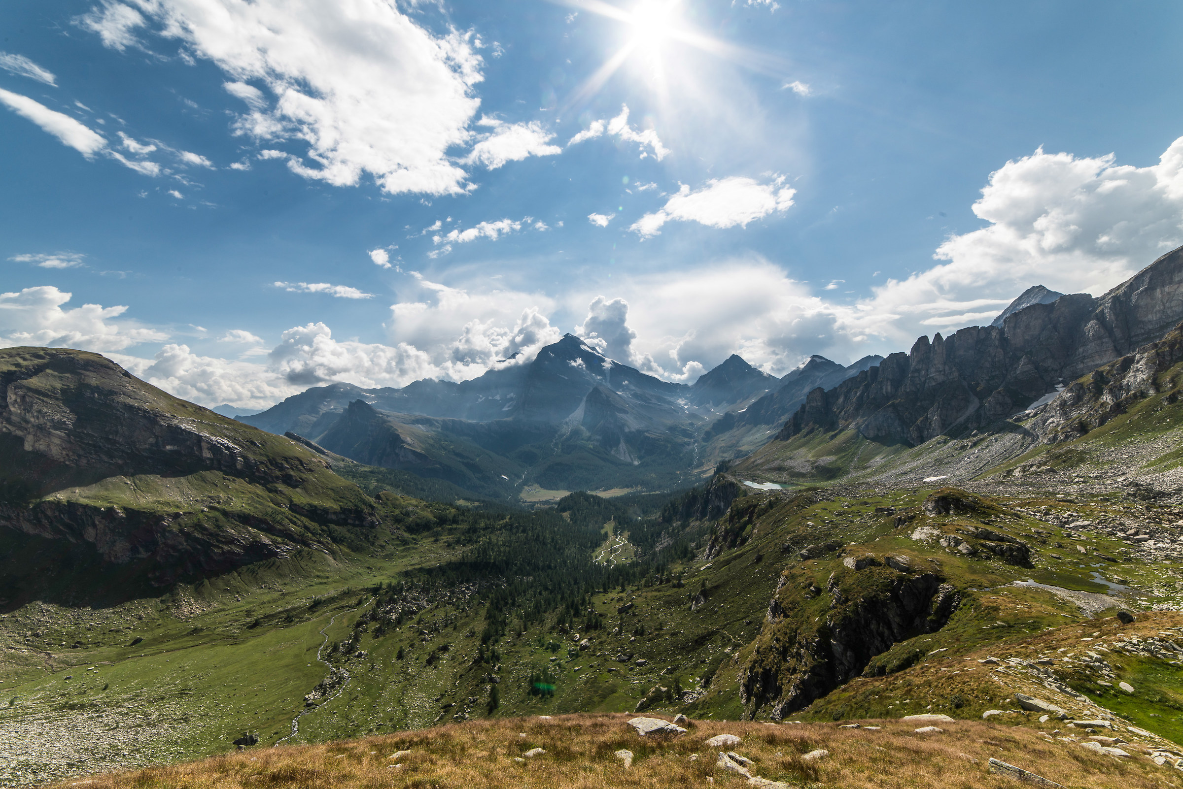 Panorama from the Pian Sass Mor, view from the new Bivouac