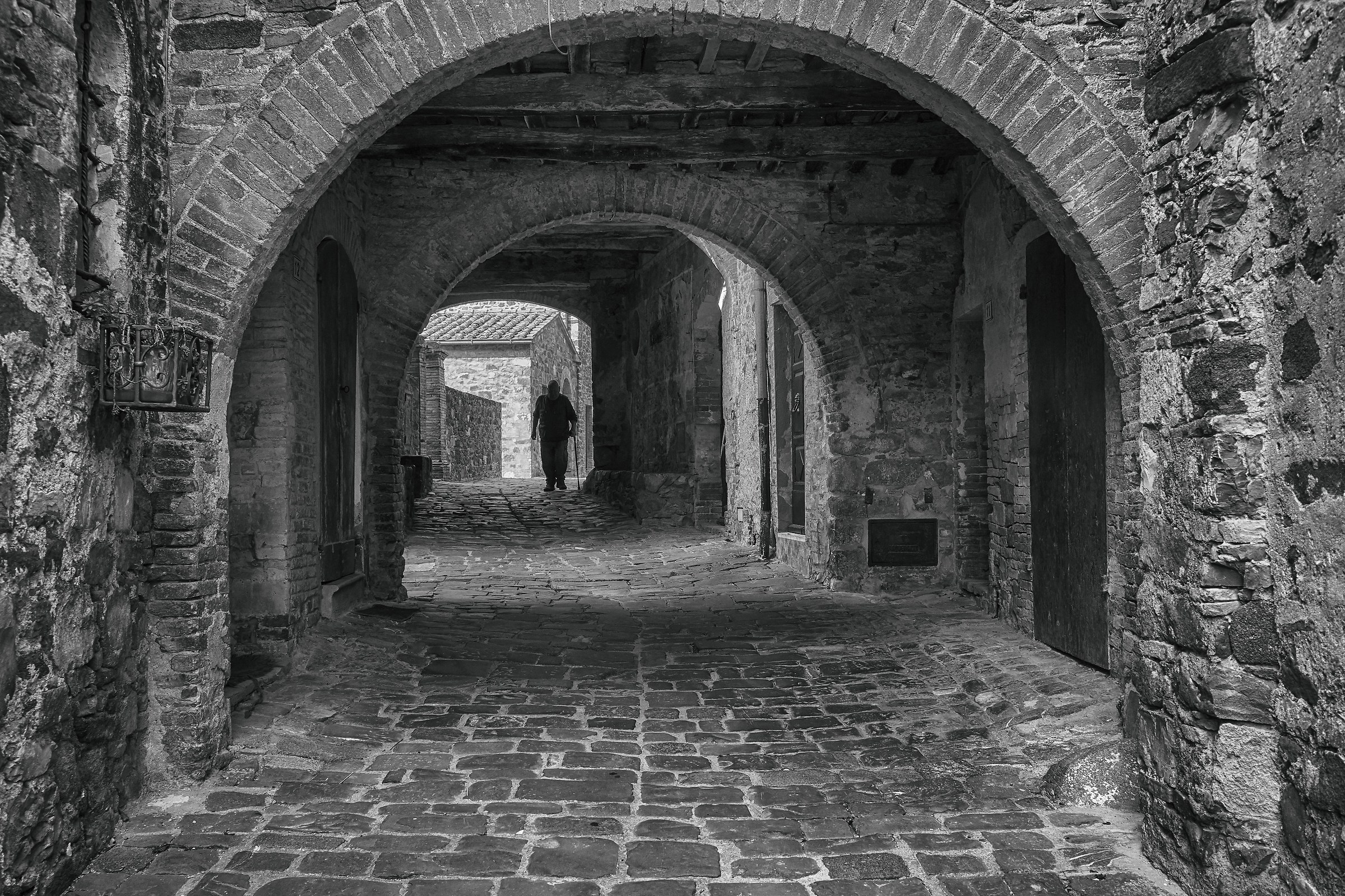 Walking in the ancient village