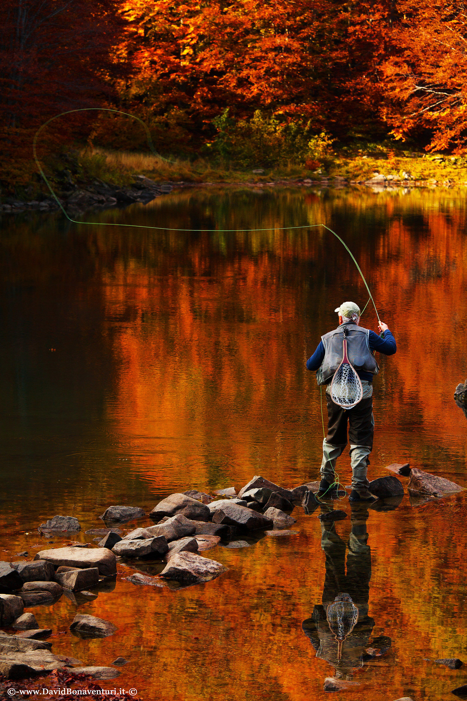 Fishing in the Autumnal fire