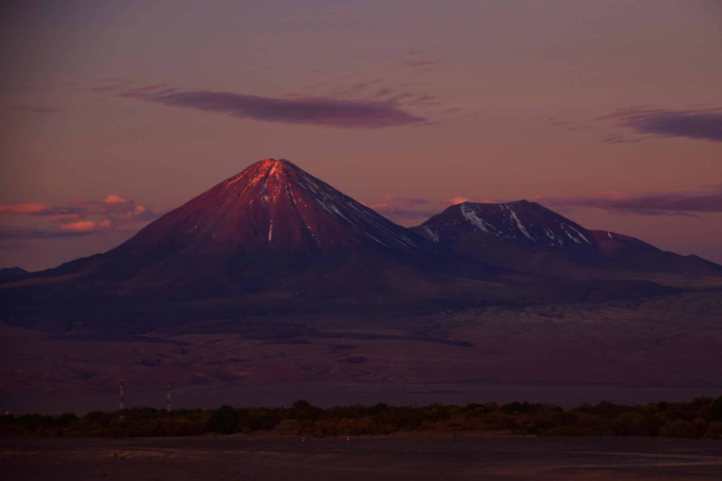 tramonto sulla valle della luna