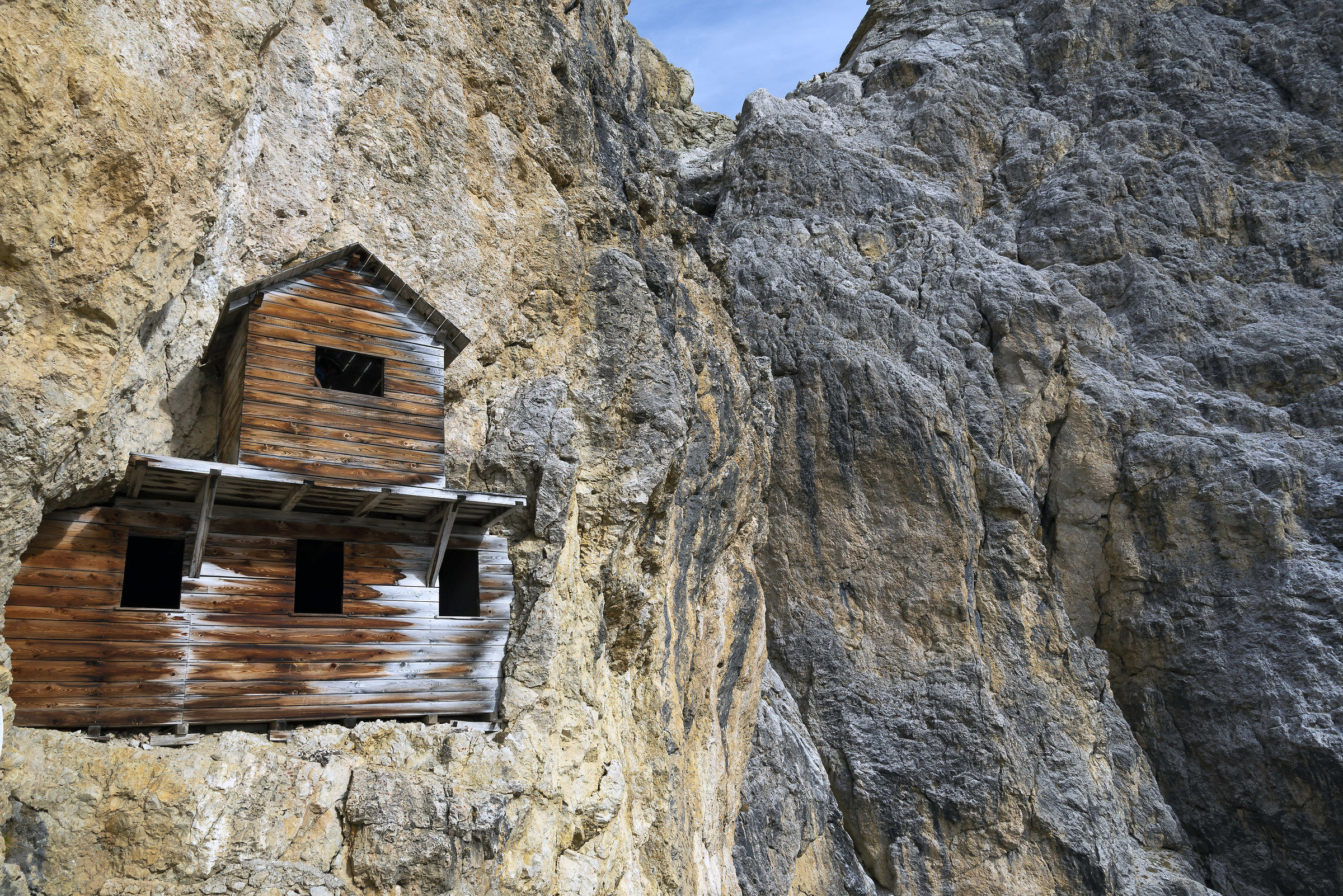 Baraccamento Italiano sulla Cengia Martini.