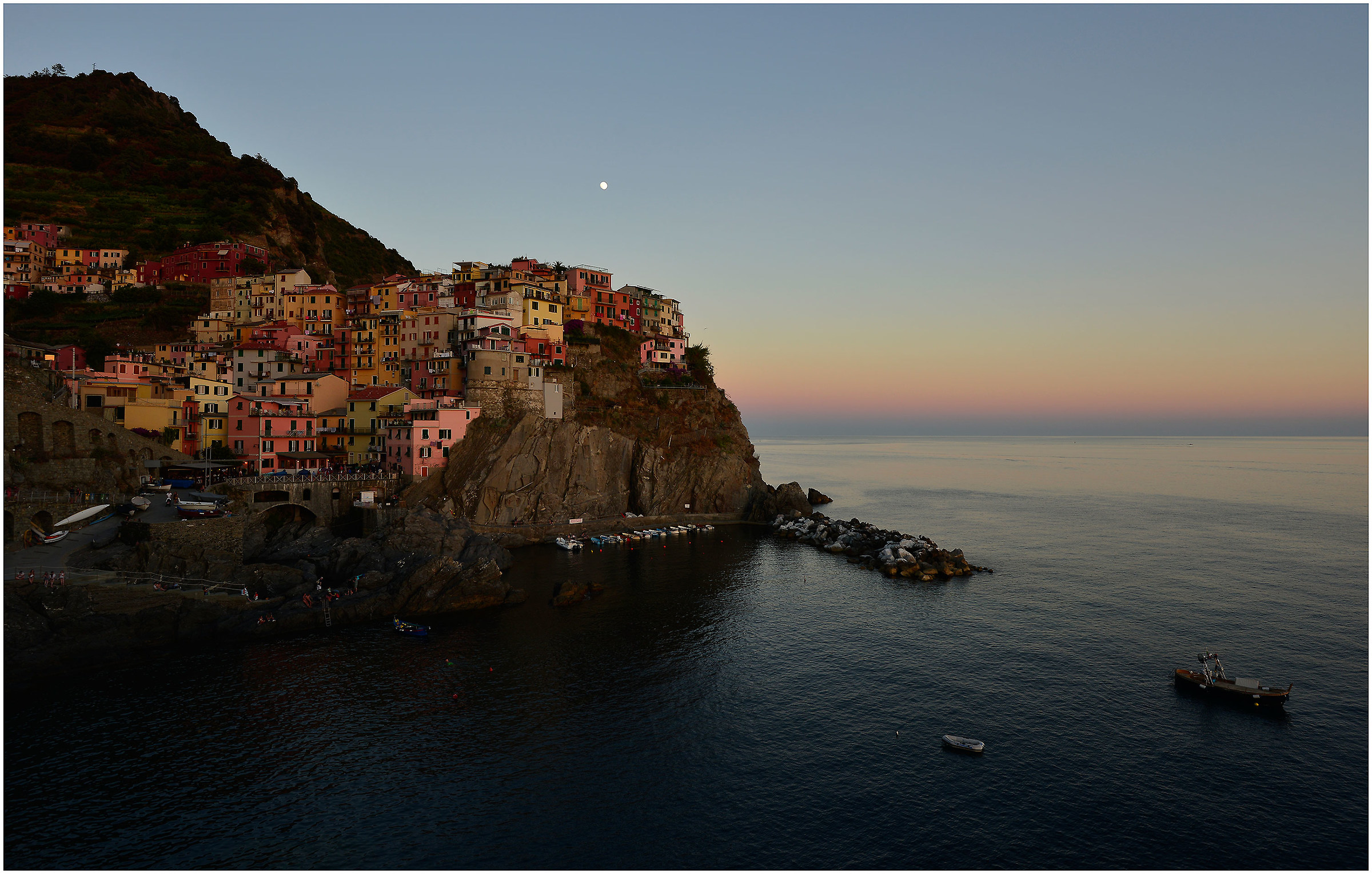 Moon on Manarola