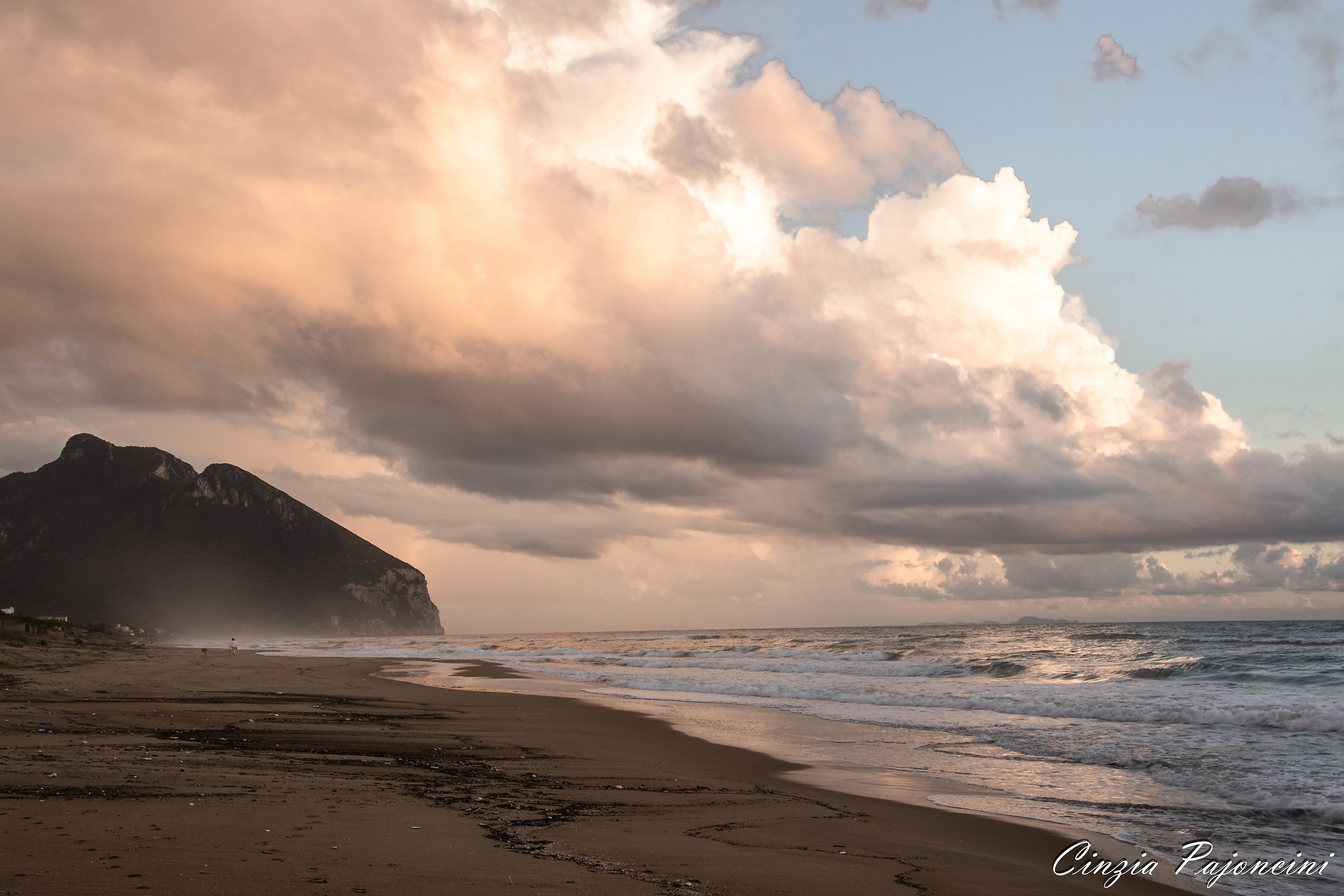 Storm on the promenade of Sabaudia