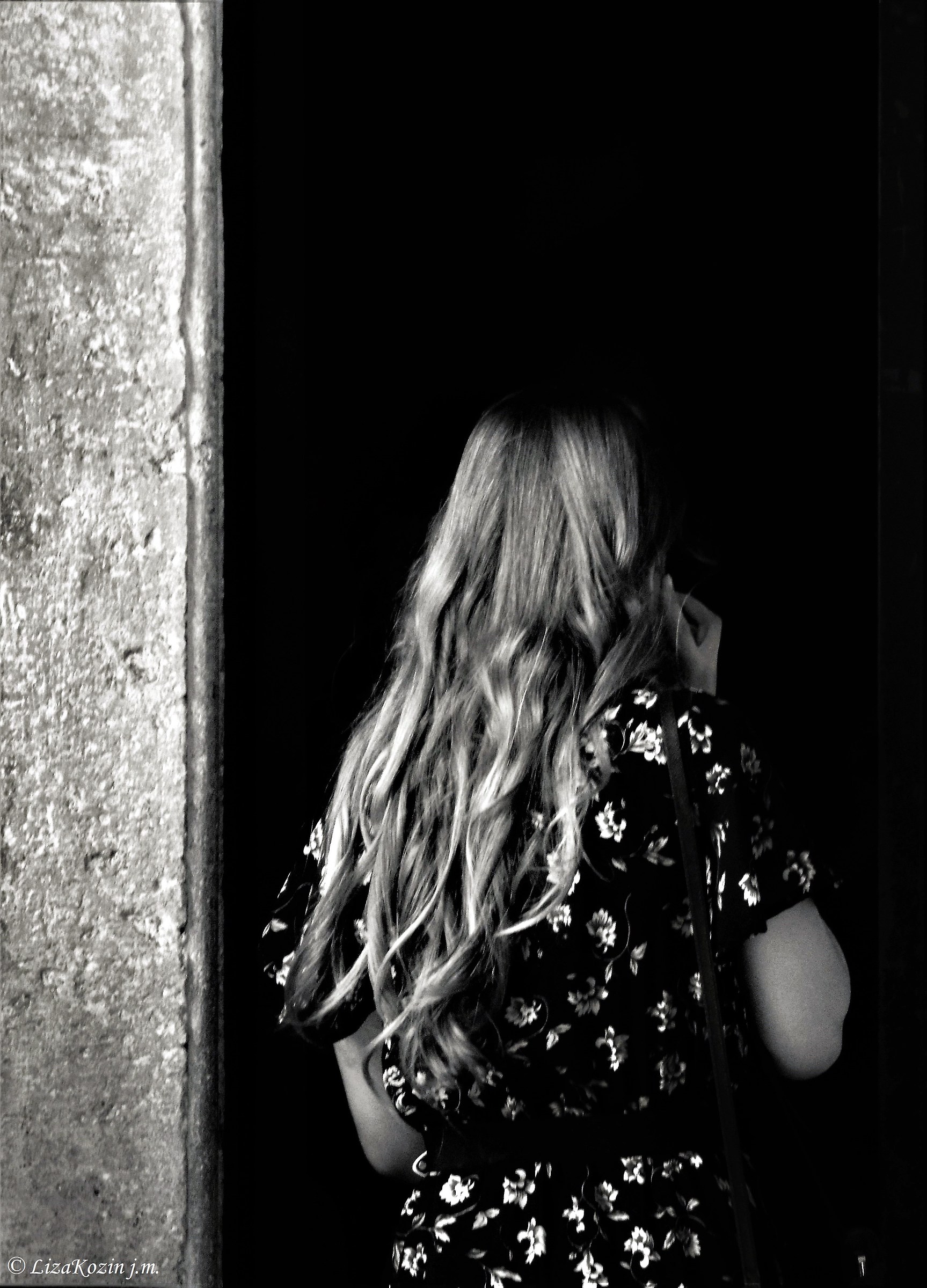 The girl with the flower dress