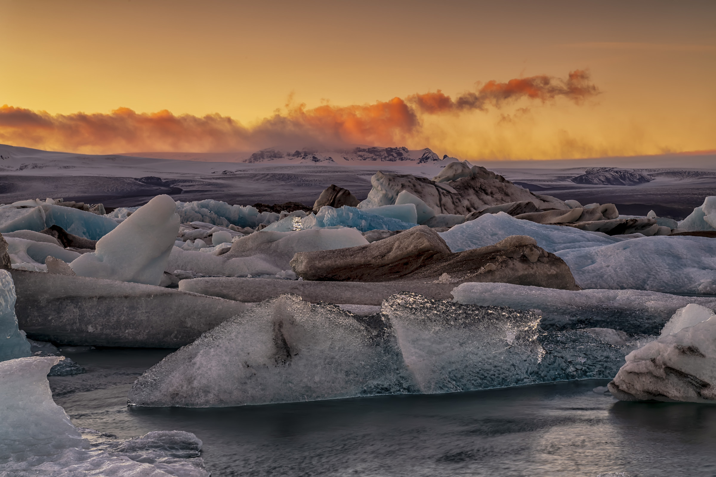Tramonto a Jokulsarion