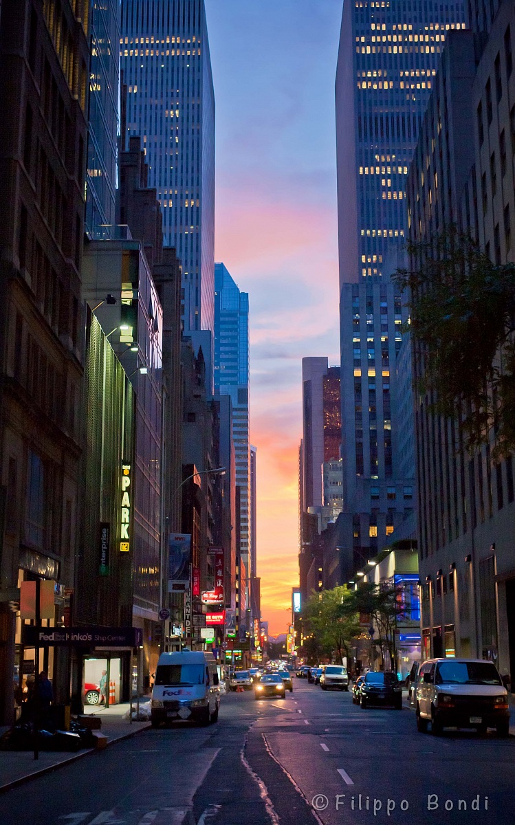 sunset in Manhattan