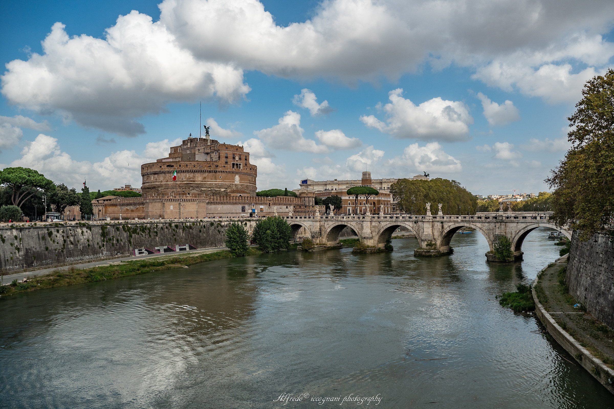 Bridge of Castel Sant'Angelo on the side of St. Peter...