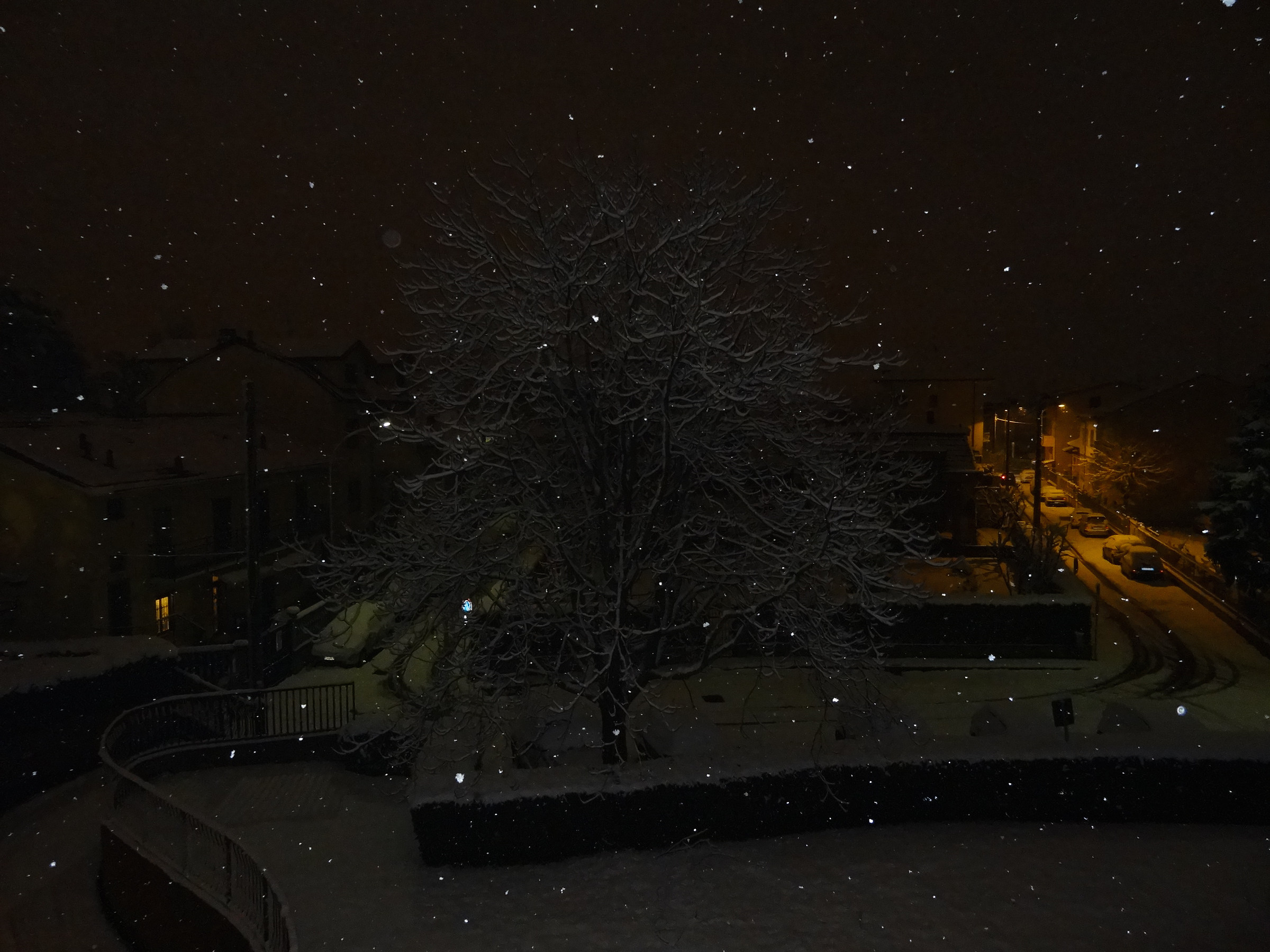 As the snow makes no noise....