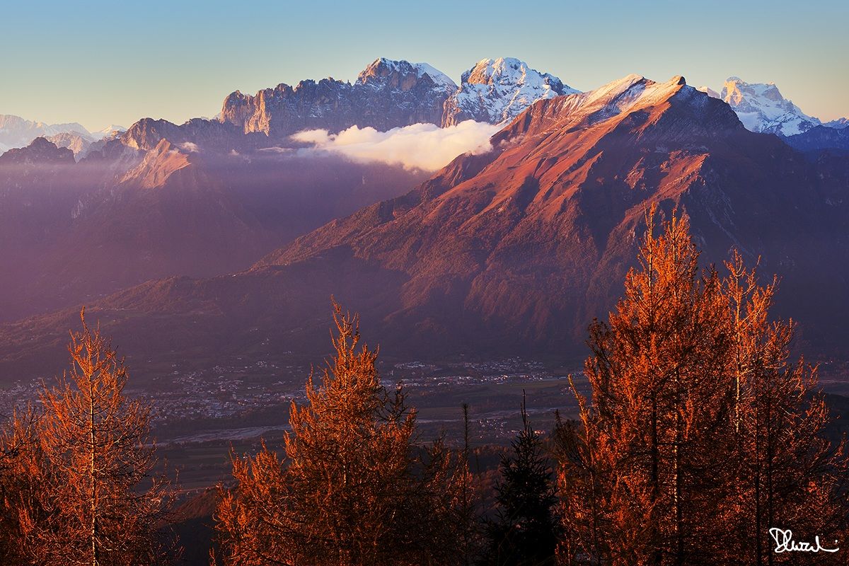 Panorama autunnale verso la Schiara