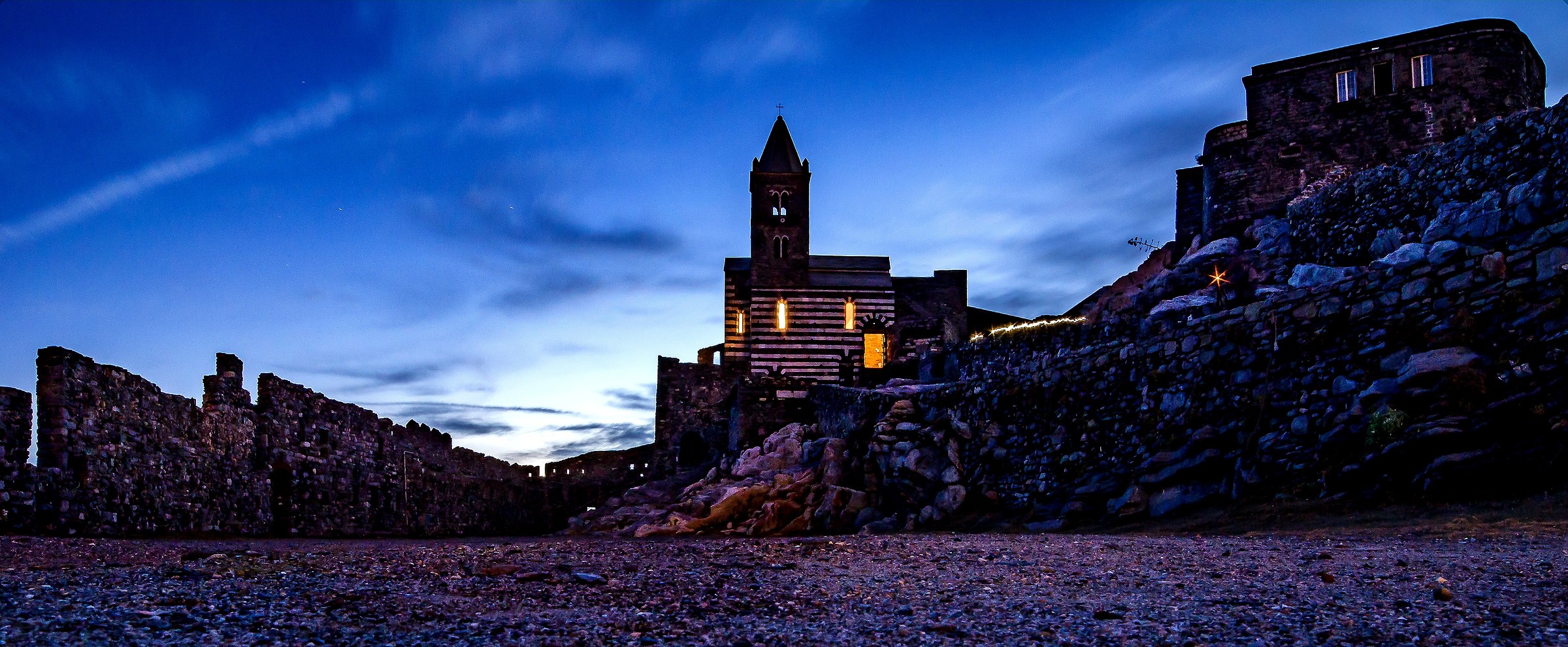 Panoramic view of the majestic castle of Porto Venere