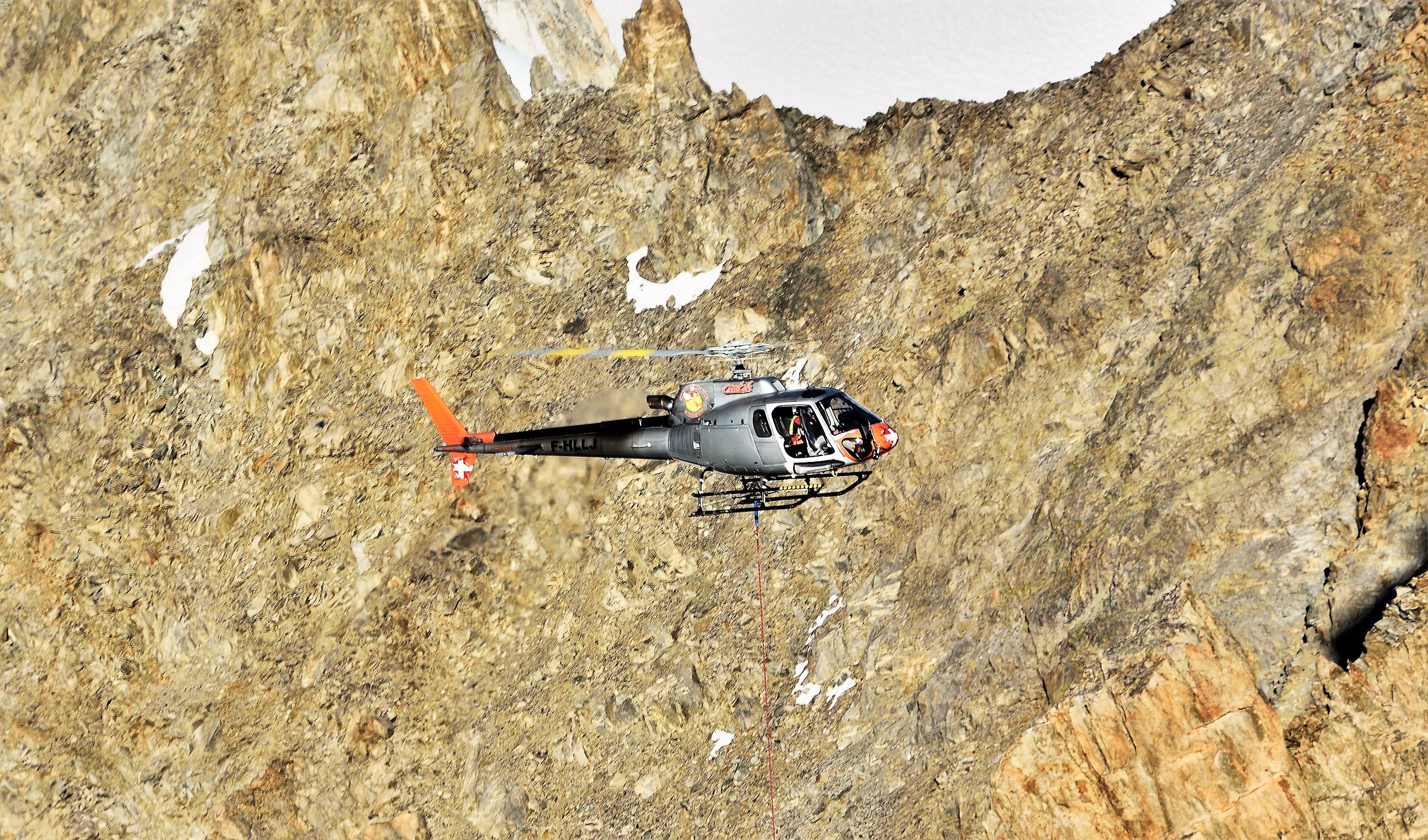 Swiss helicopter in action