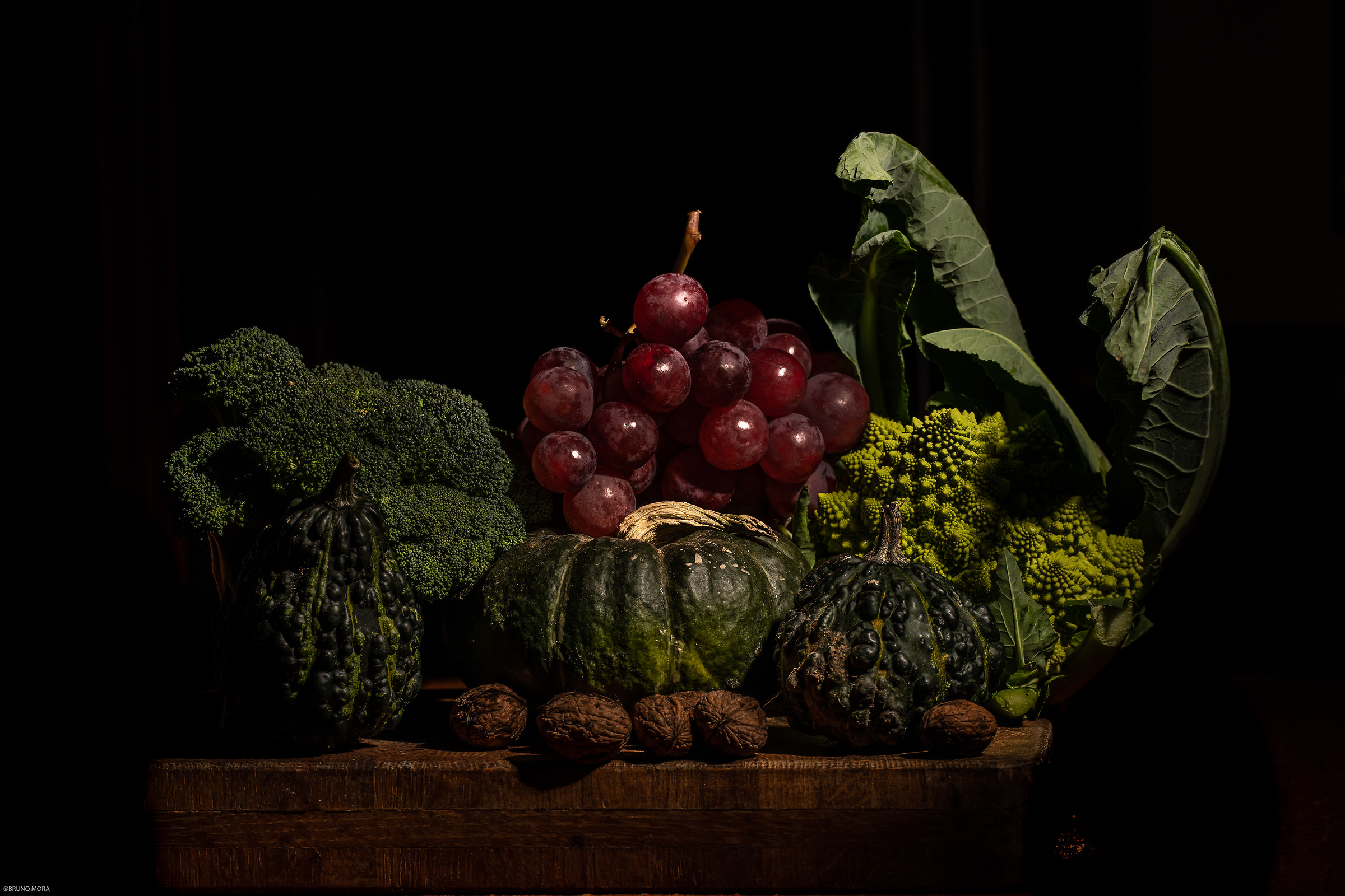 Composition of autumn vegetables and fruits
