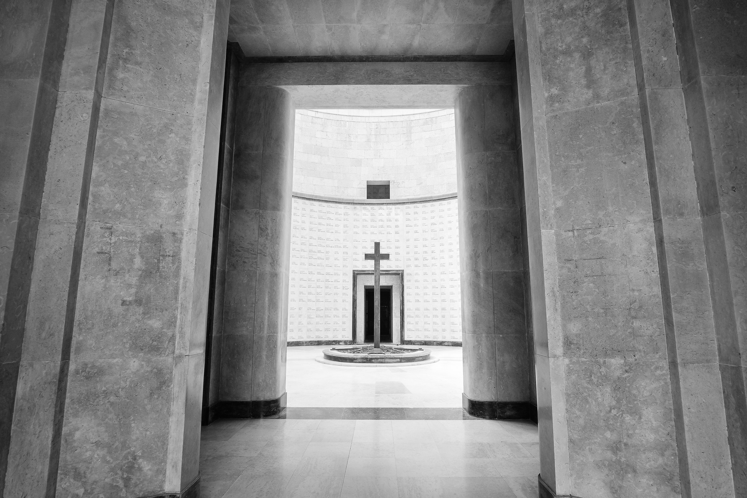 Interior of the Oslavia military shrine.