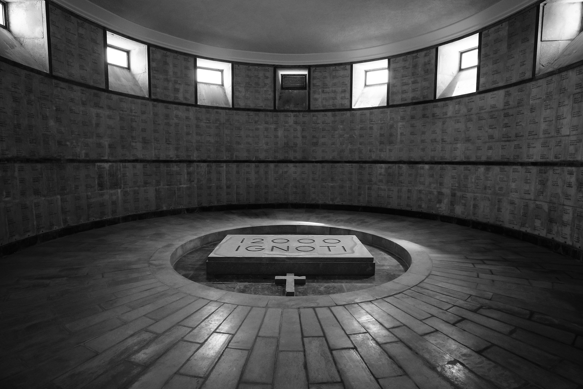 Interior of the Oslavia military shrine.