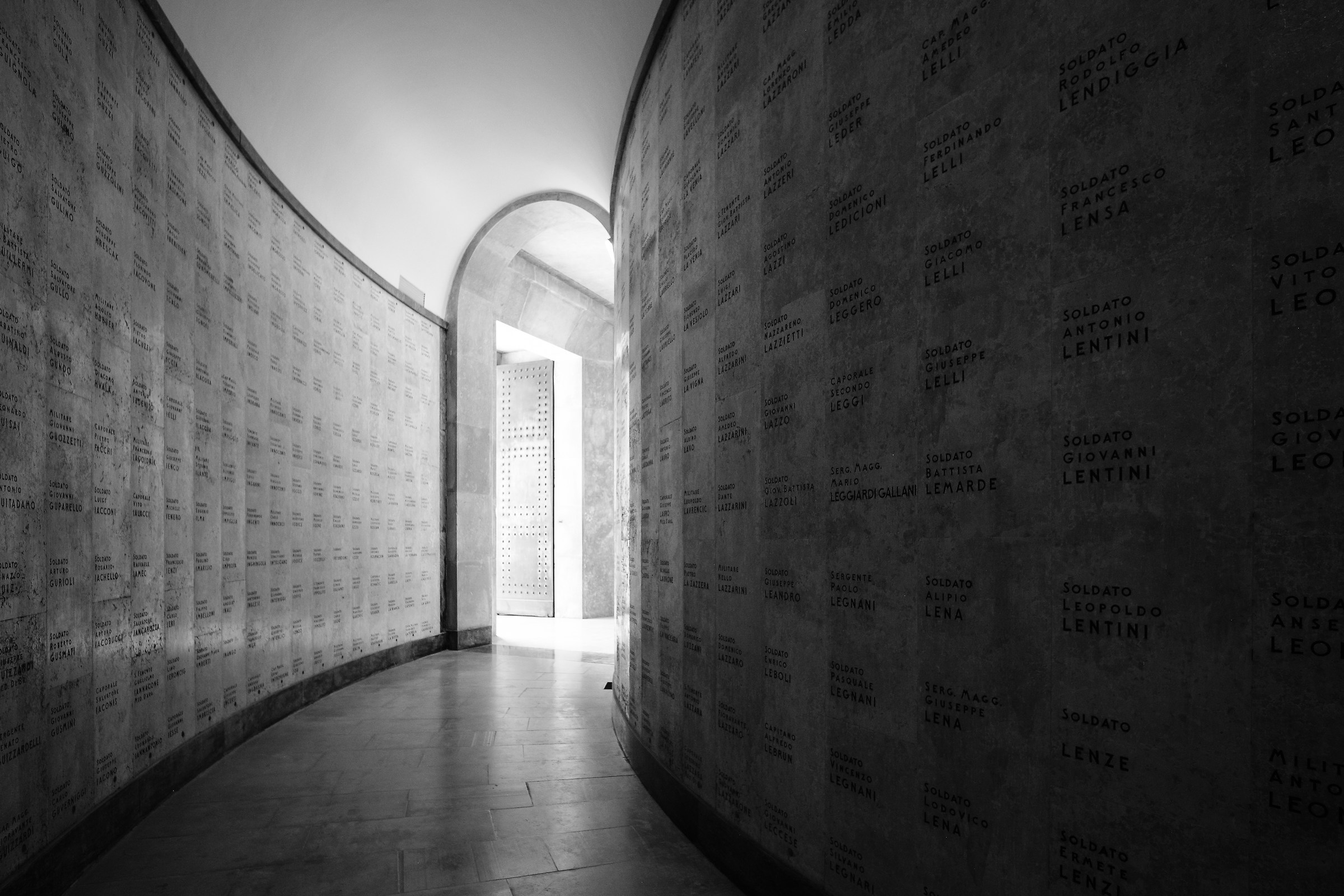 Interior of the Oslavia military shrine.