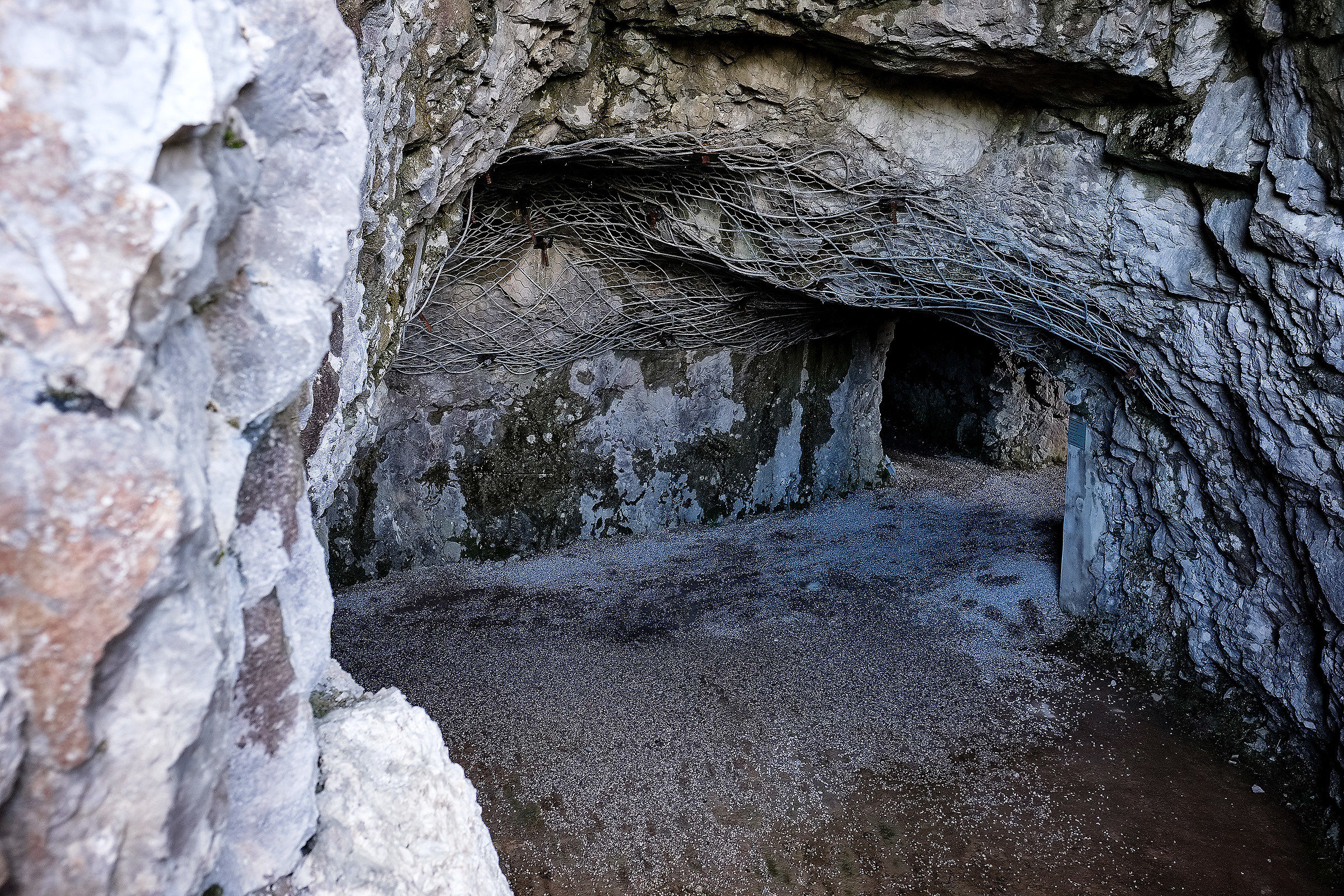 Inside the gallery on Mount San Michele.