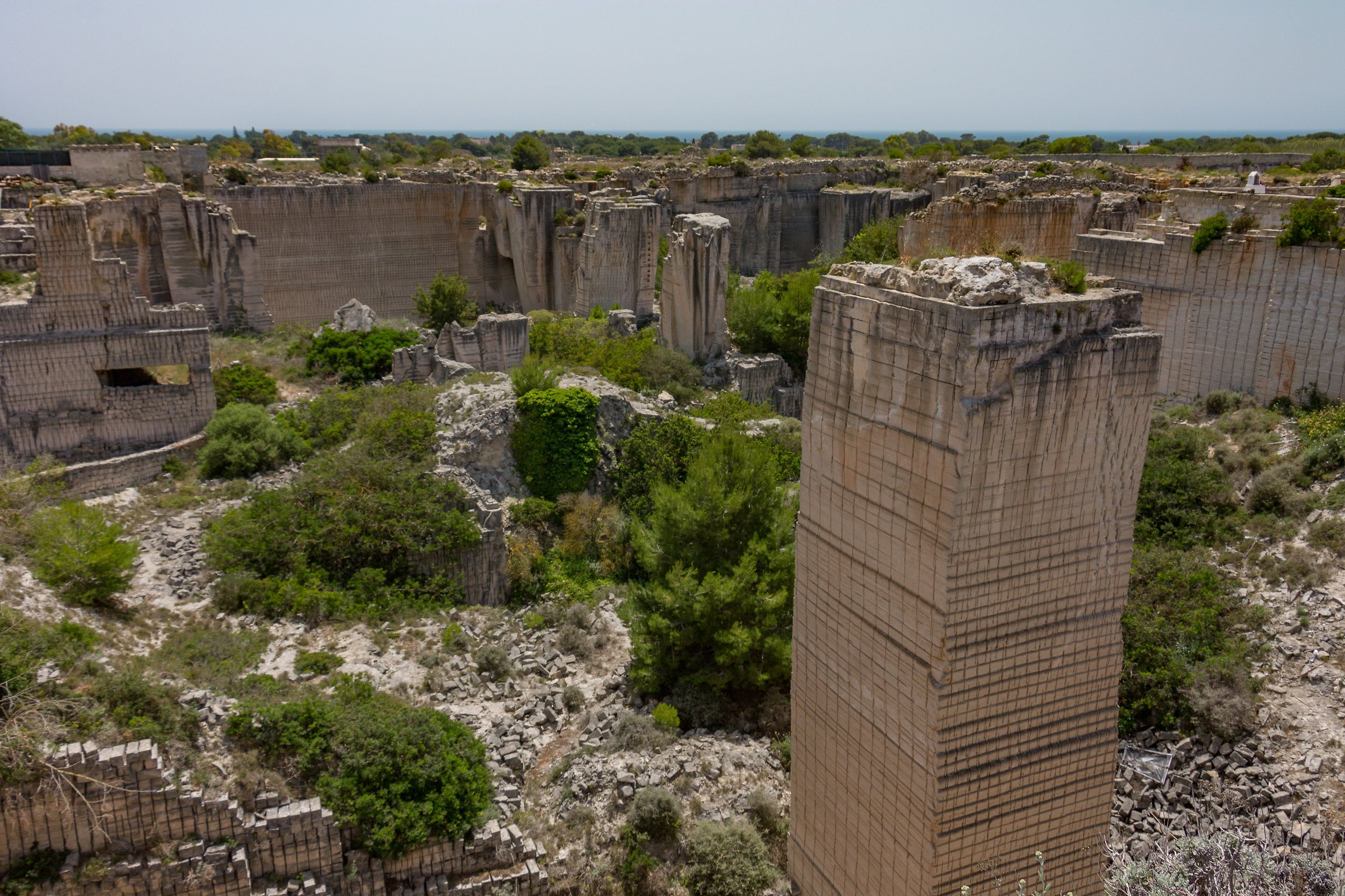 Caves of limestone sandstone in Favignana