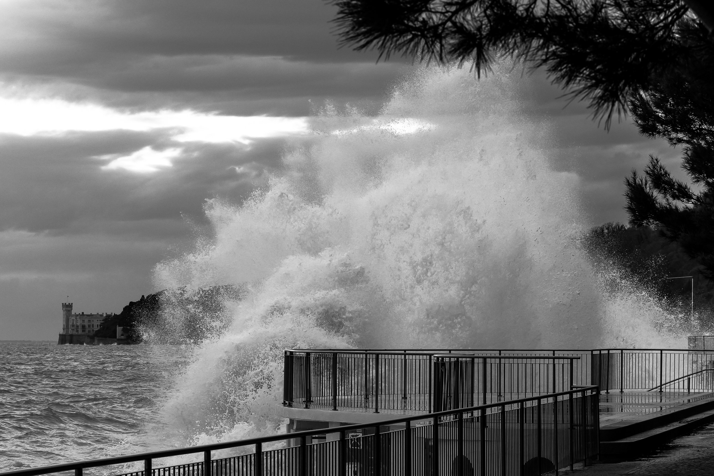 Sea storm in Barcola-Trieste