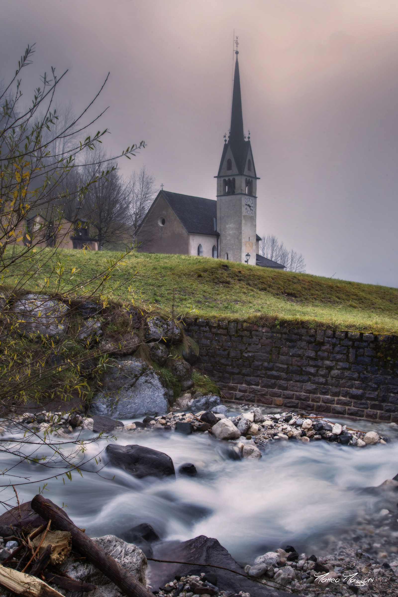 The little church in the fog