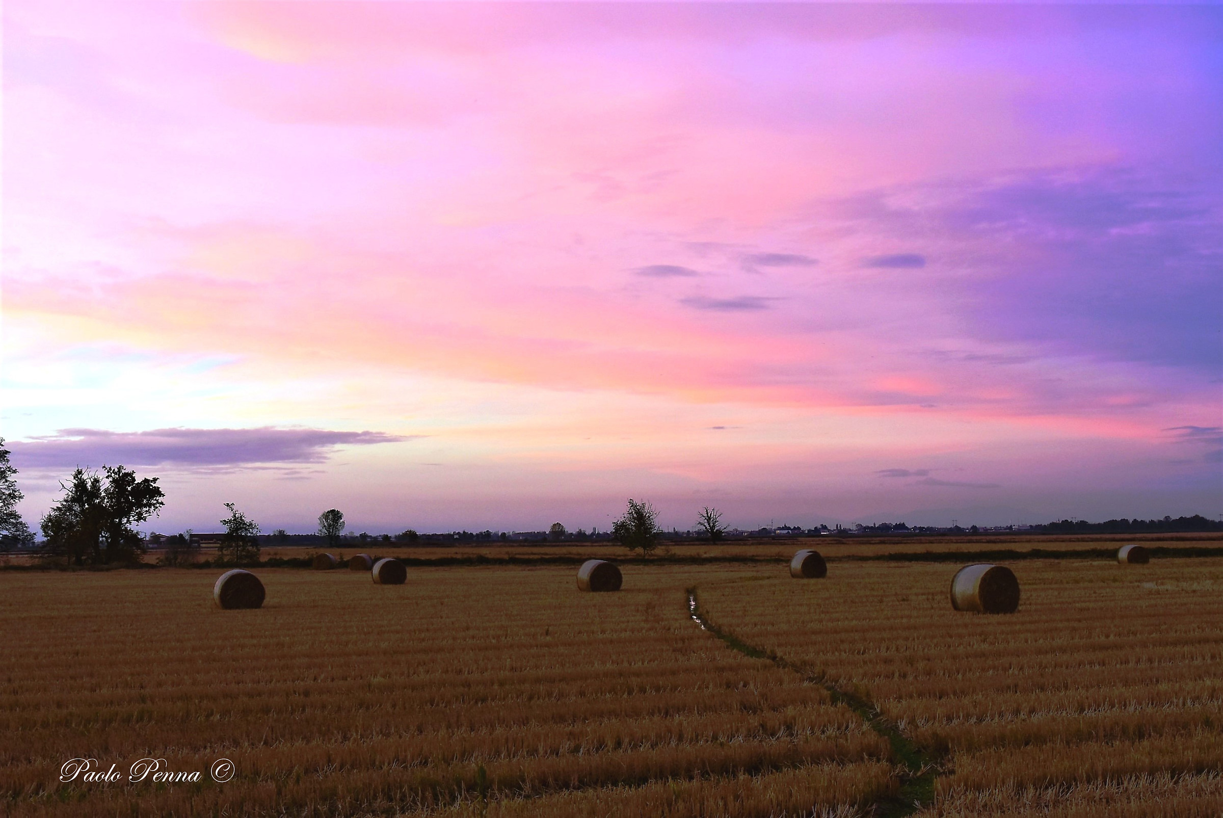 Tramonto autunnale in Lomellina