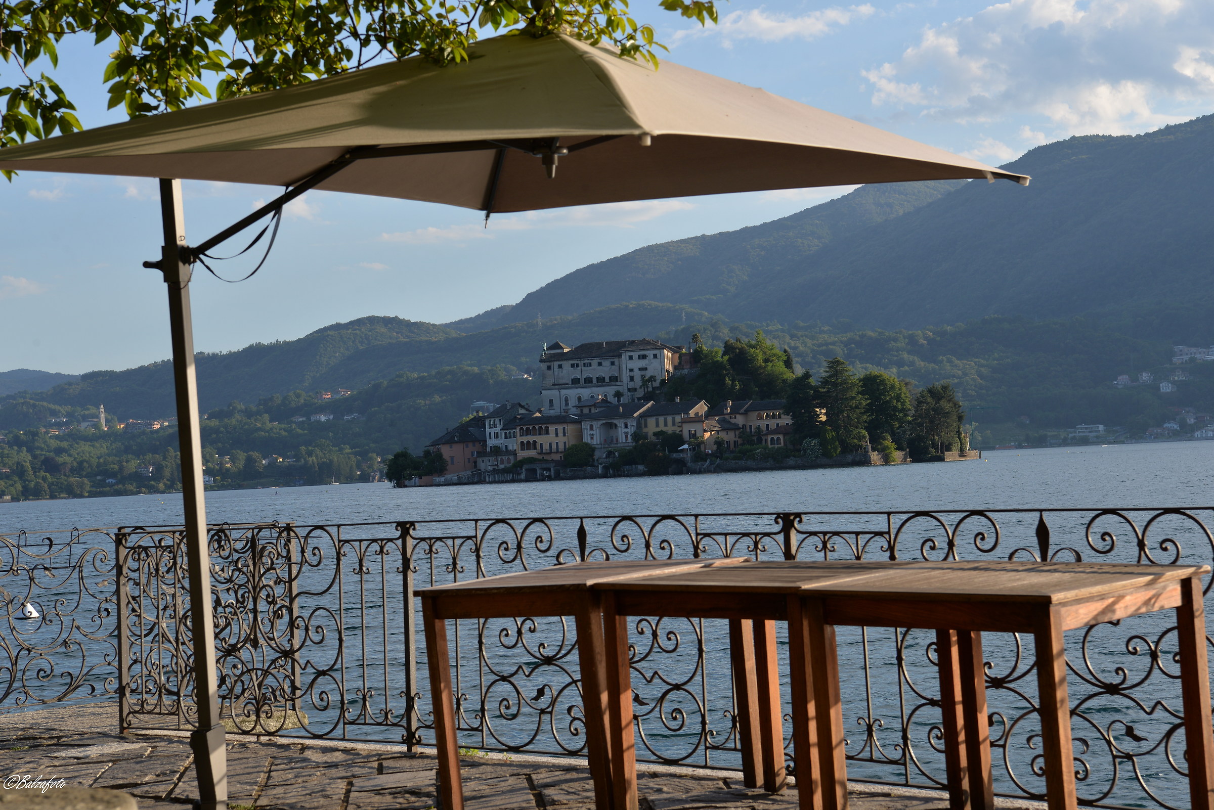 Island of San Giulio under the umbrella-Lago D'orta