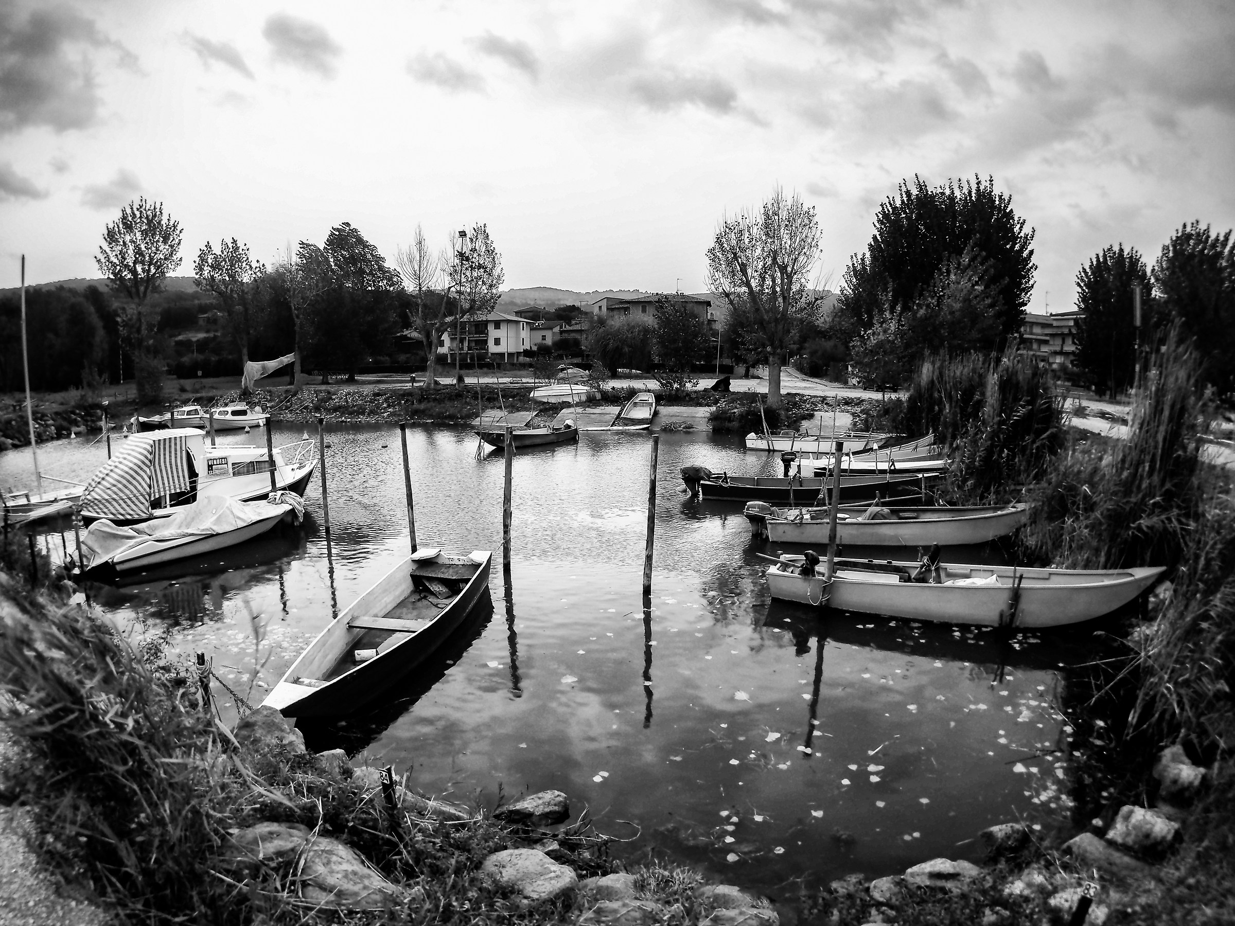 A small natural port on the lake Trasimeno