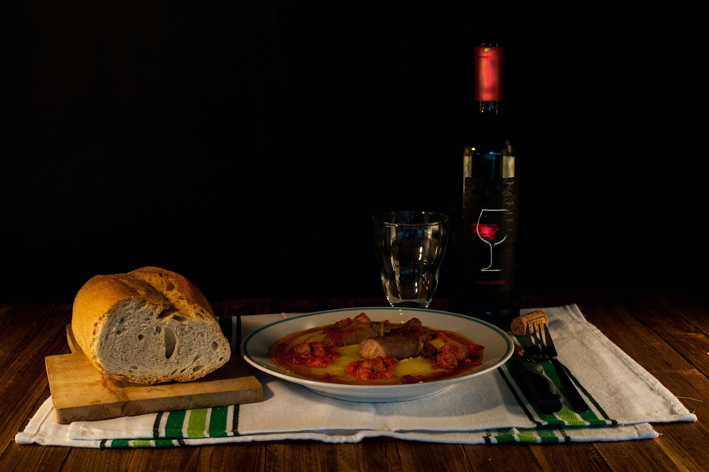 Polenta with sausages