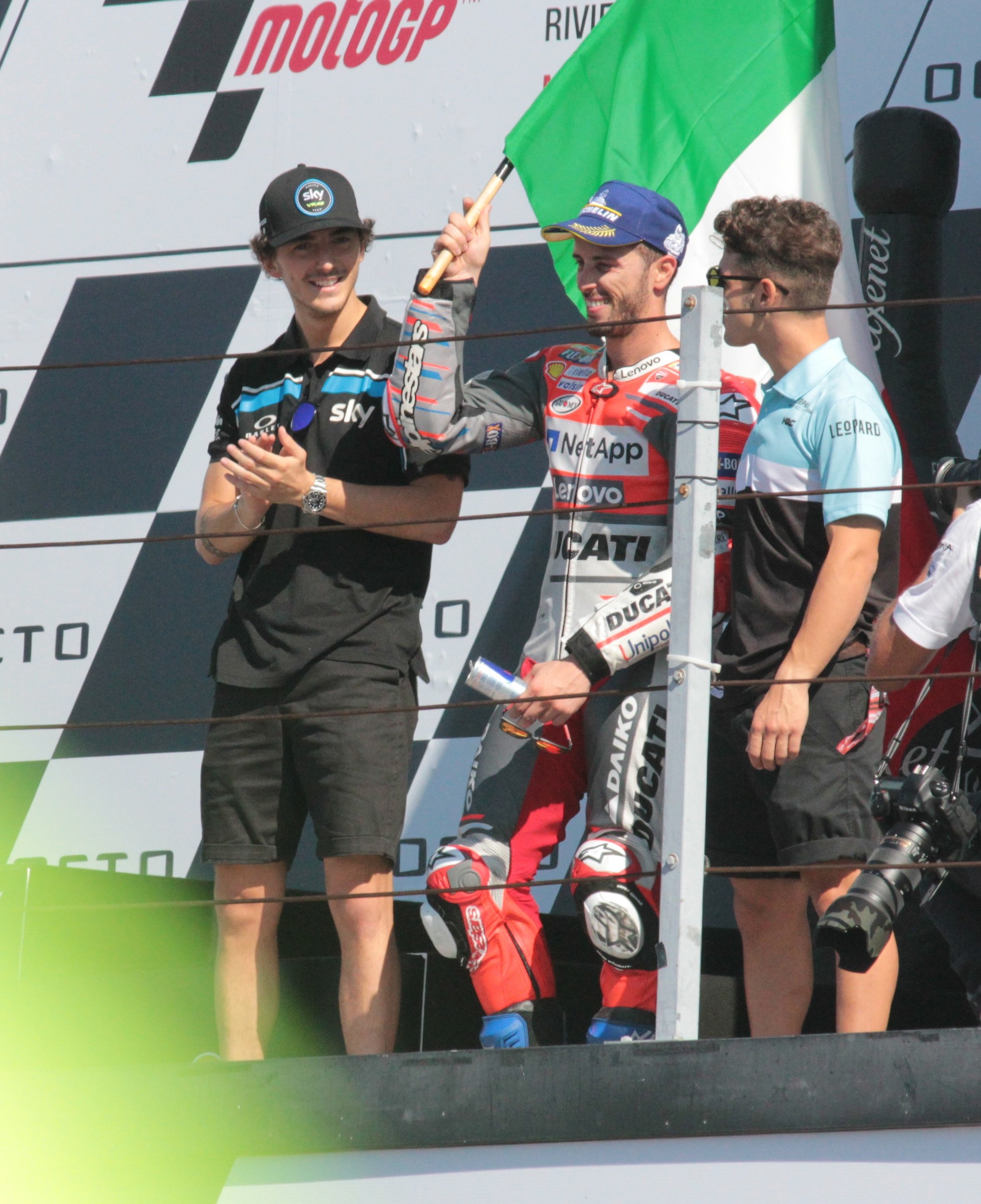 Italian podium Pecco-Dovi-from the door
