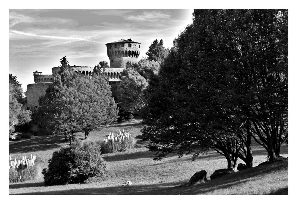 Postcard in BN from Volterra-Fortezza Medicea