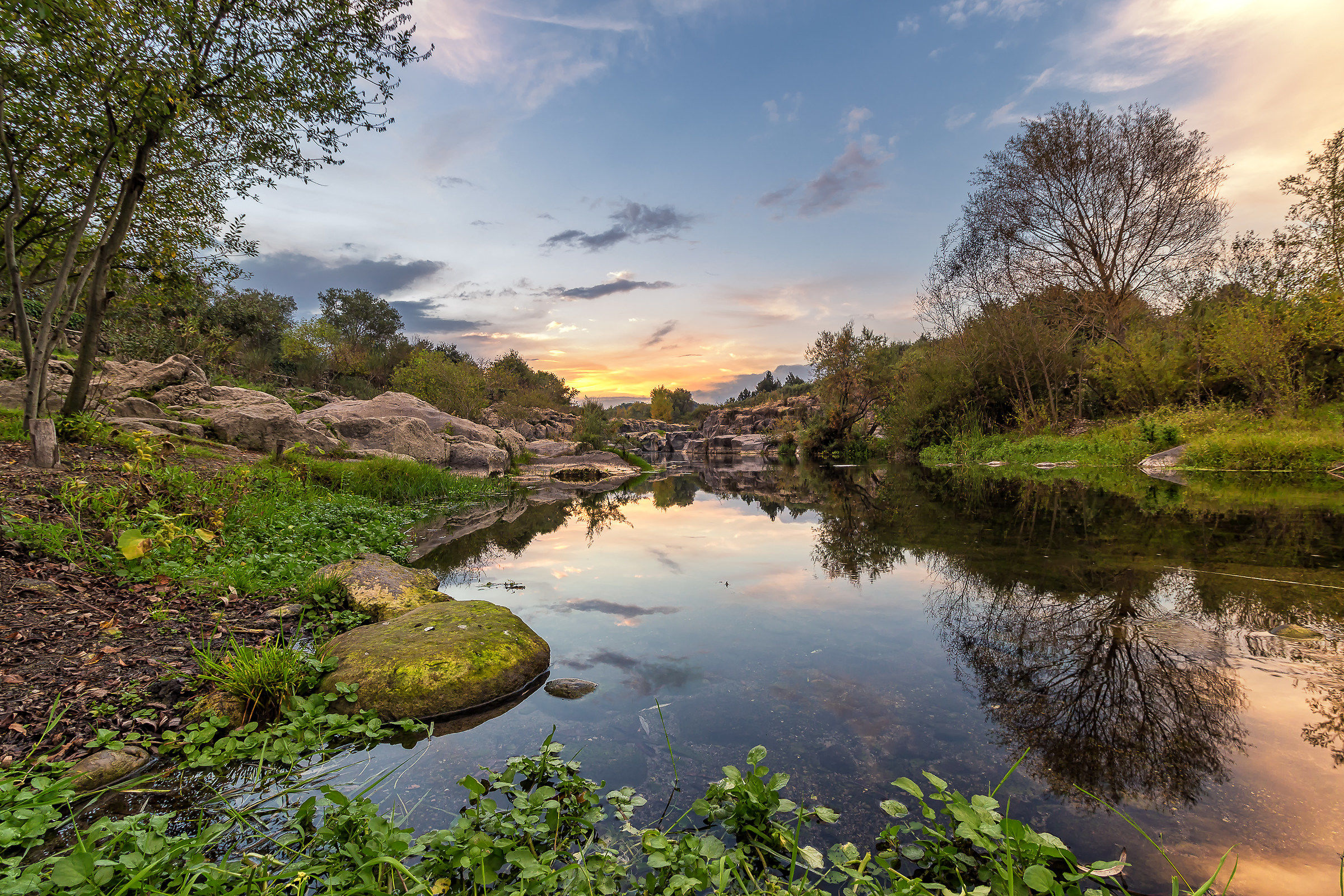 Tramonto sul fiume Alcantara