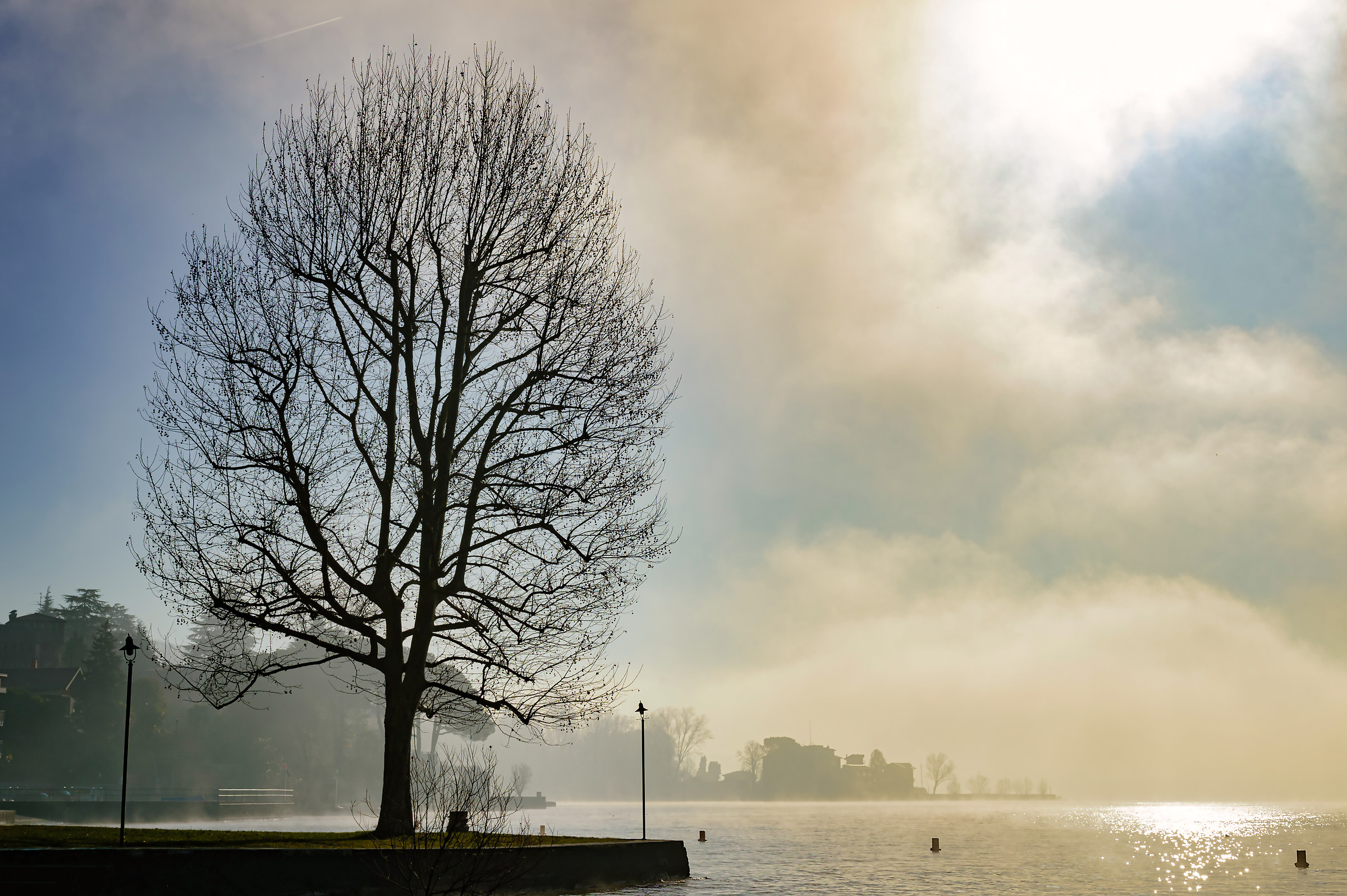 Sunset lights on Lake Maggiore