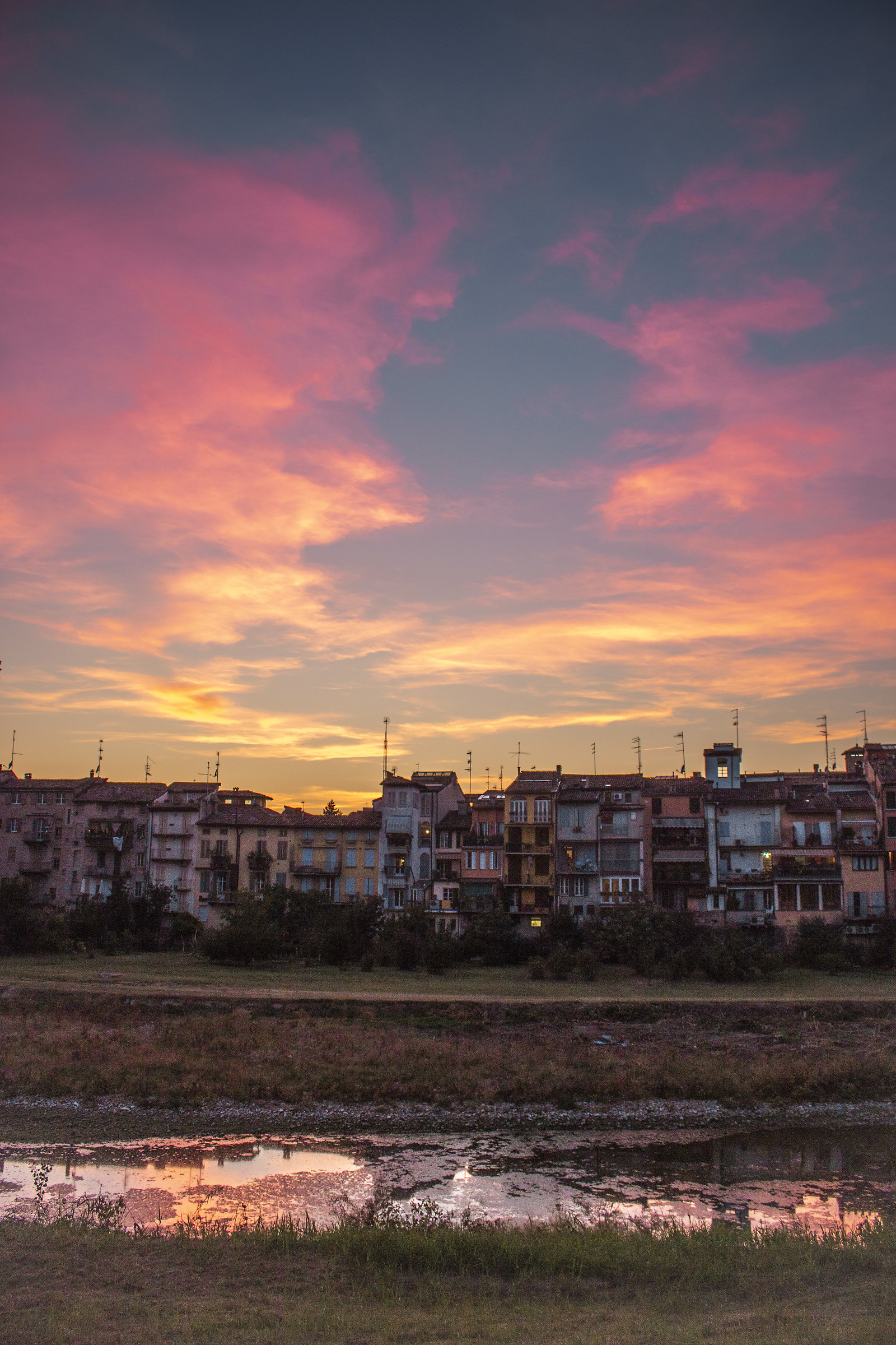tramonto sulla parma