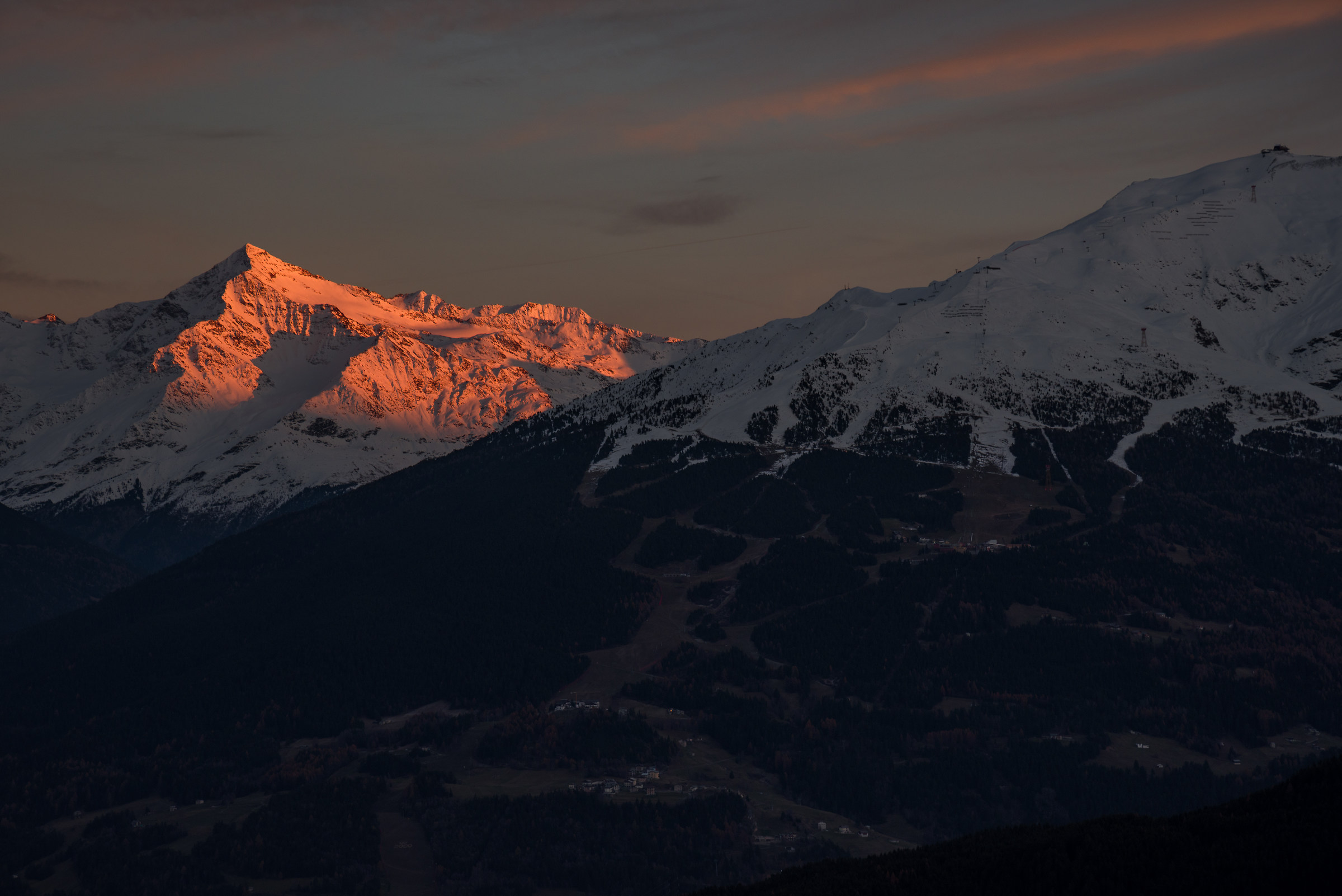 L'ultima luce sul Pizzo Tresero