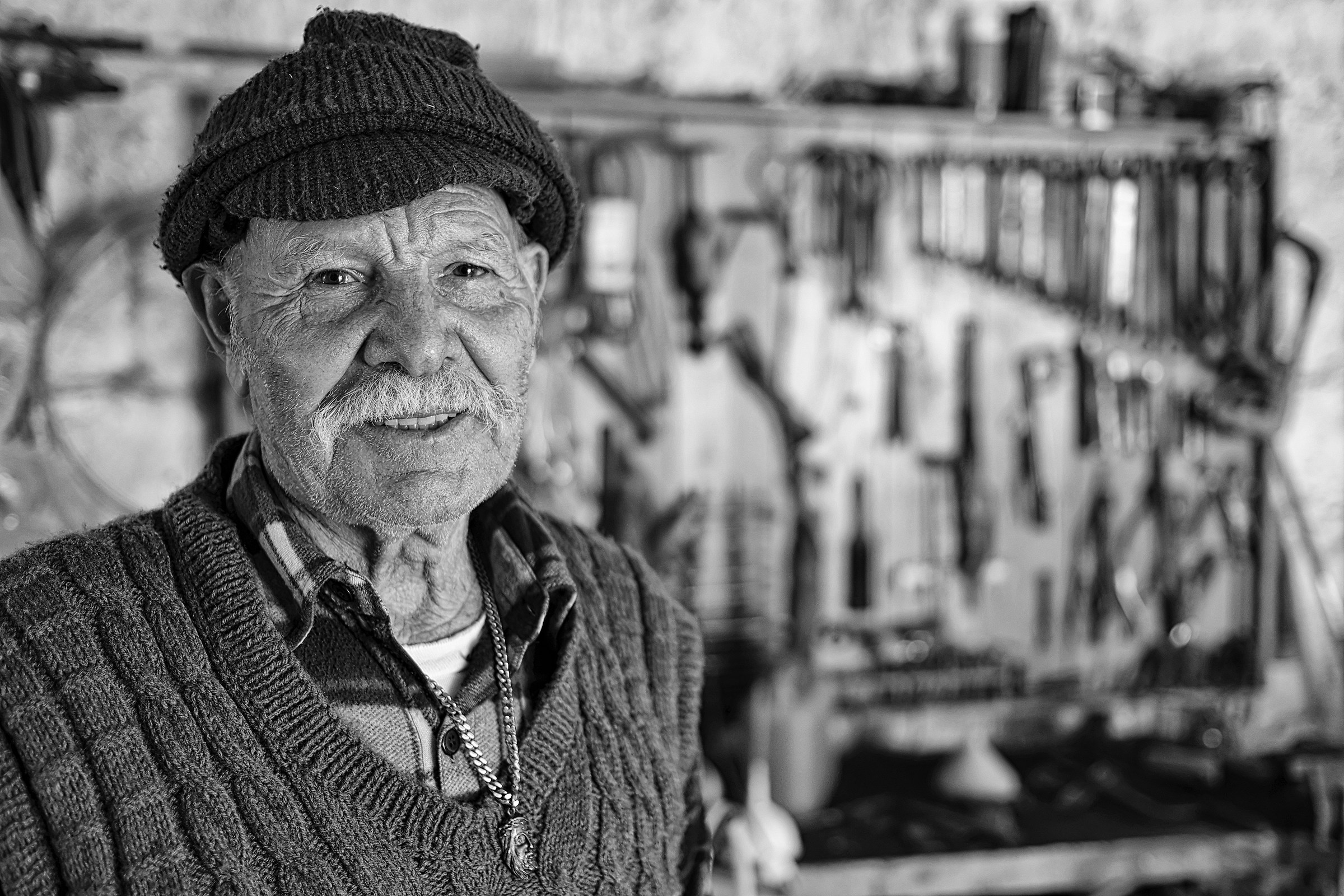 Set portrait of a 88-year-old gentleman