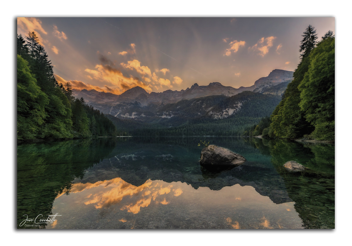 Lago di Tovel al tramonto