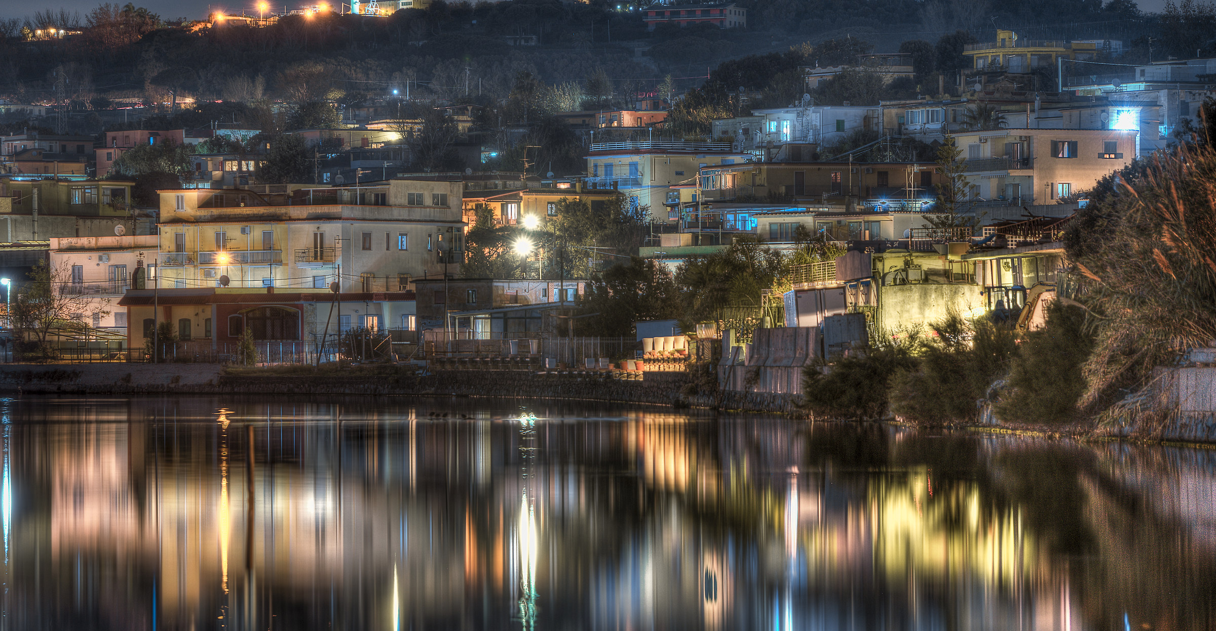 Village on the shores of Lake Fusaro