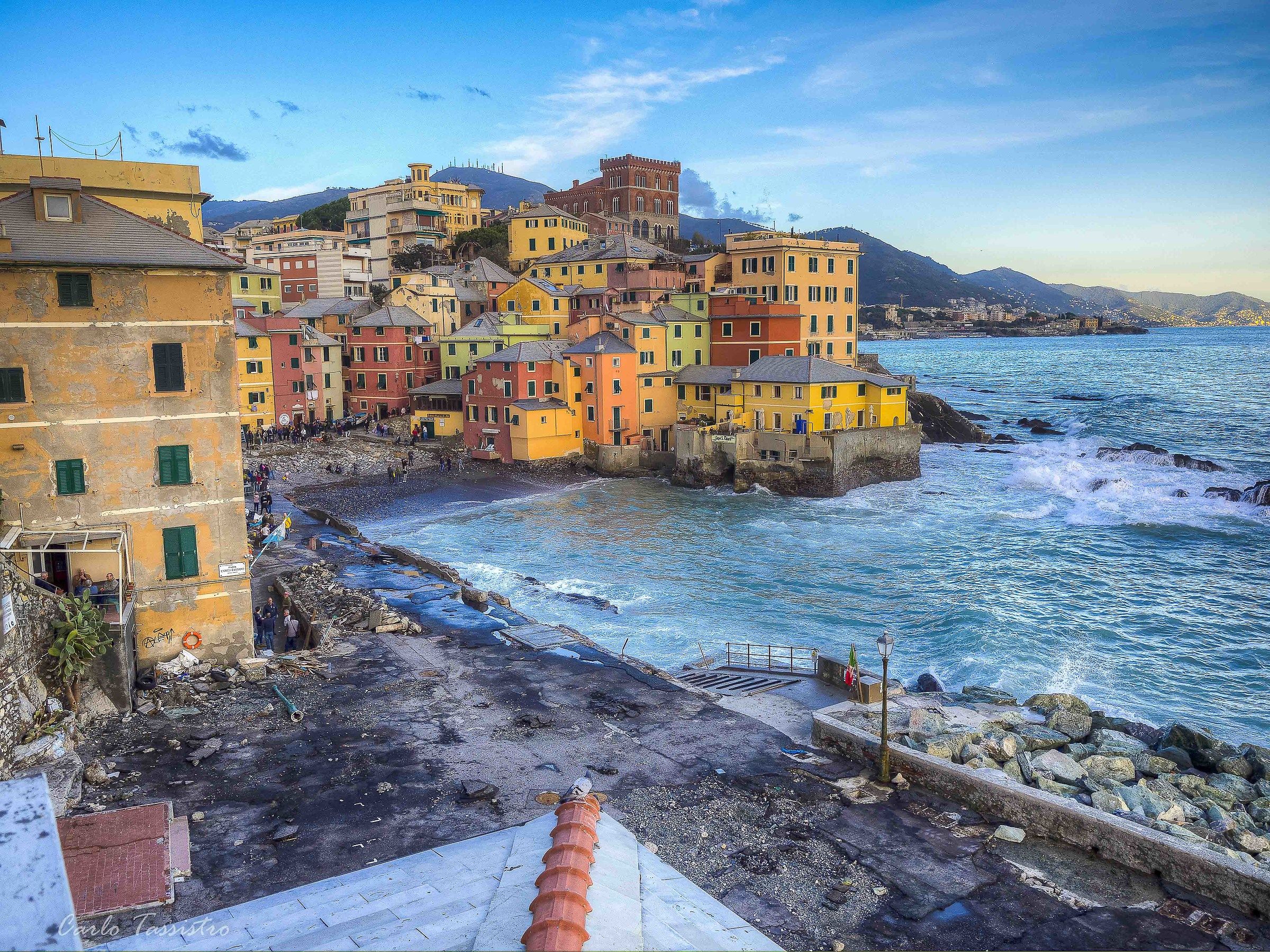 Boccadasse dopo la mareggiata