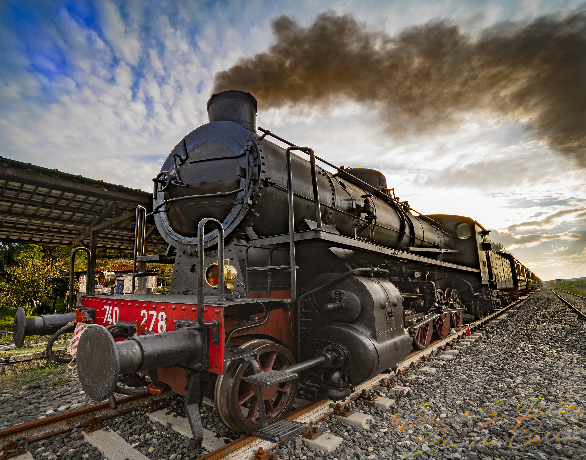 Steam train on the ancient Via del Sale.
