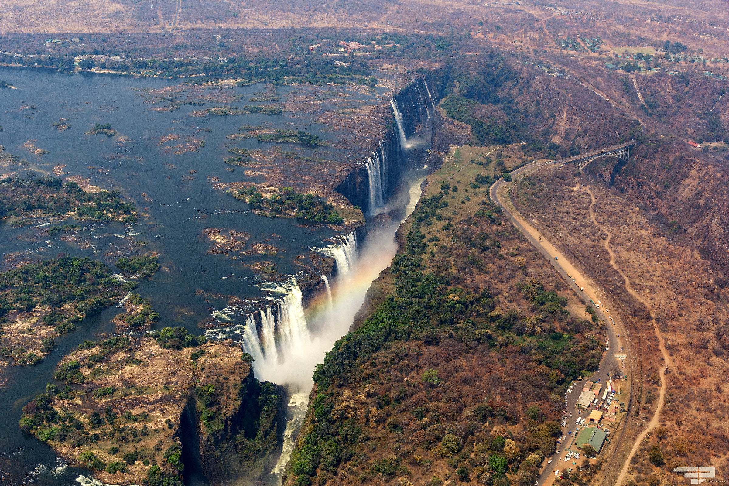 Victoria Falls view from helicopter