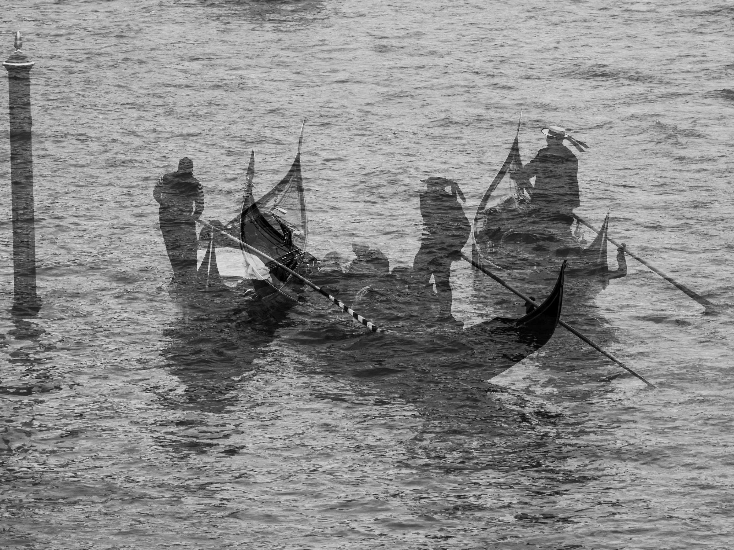 Gondolas in Double exposure