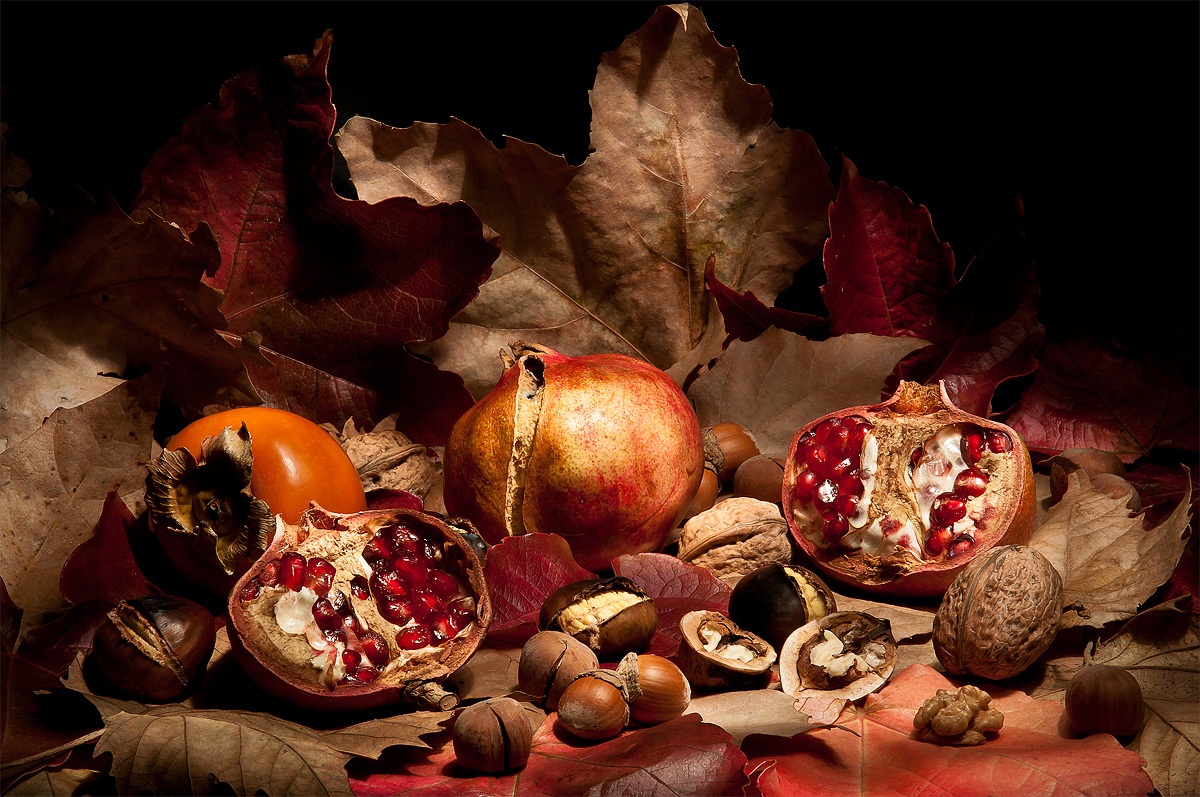 light painting in autumn