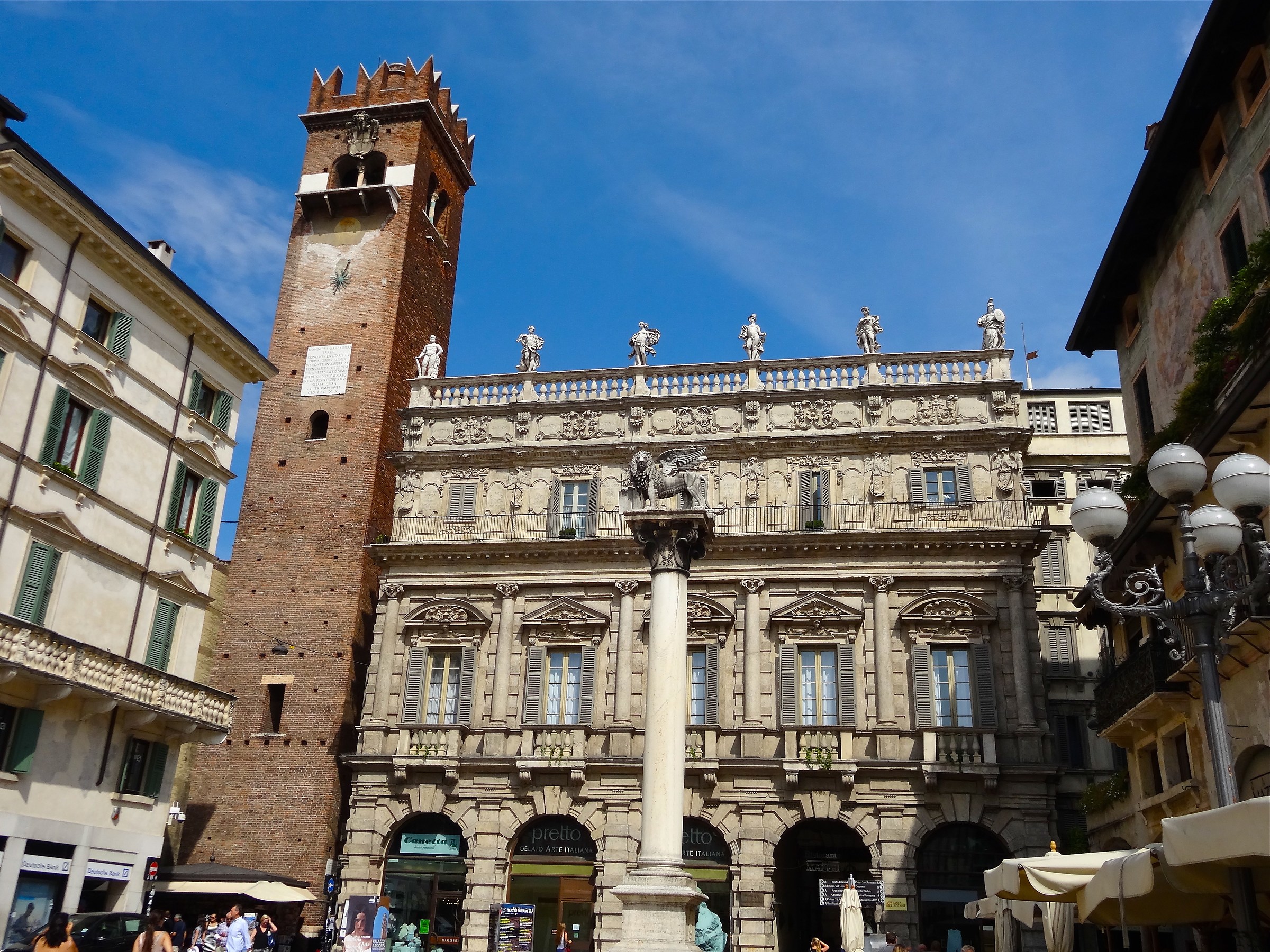 Verona-Piazza delle Erbe and Torre del Gardello
