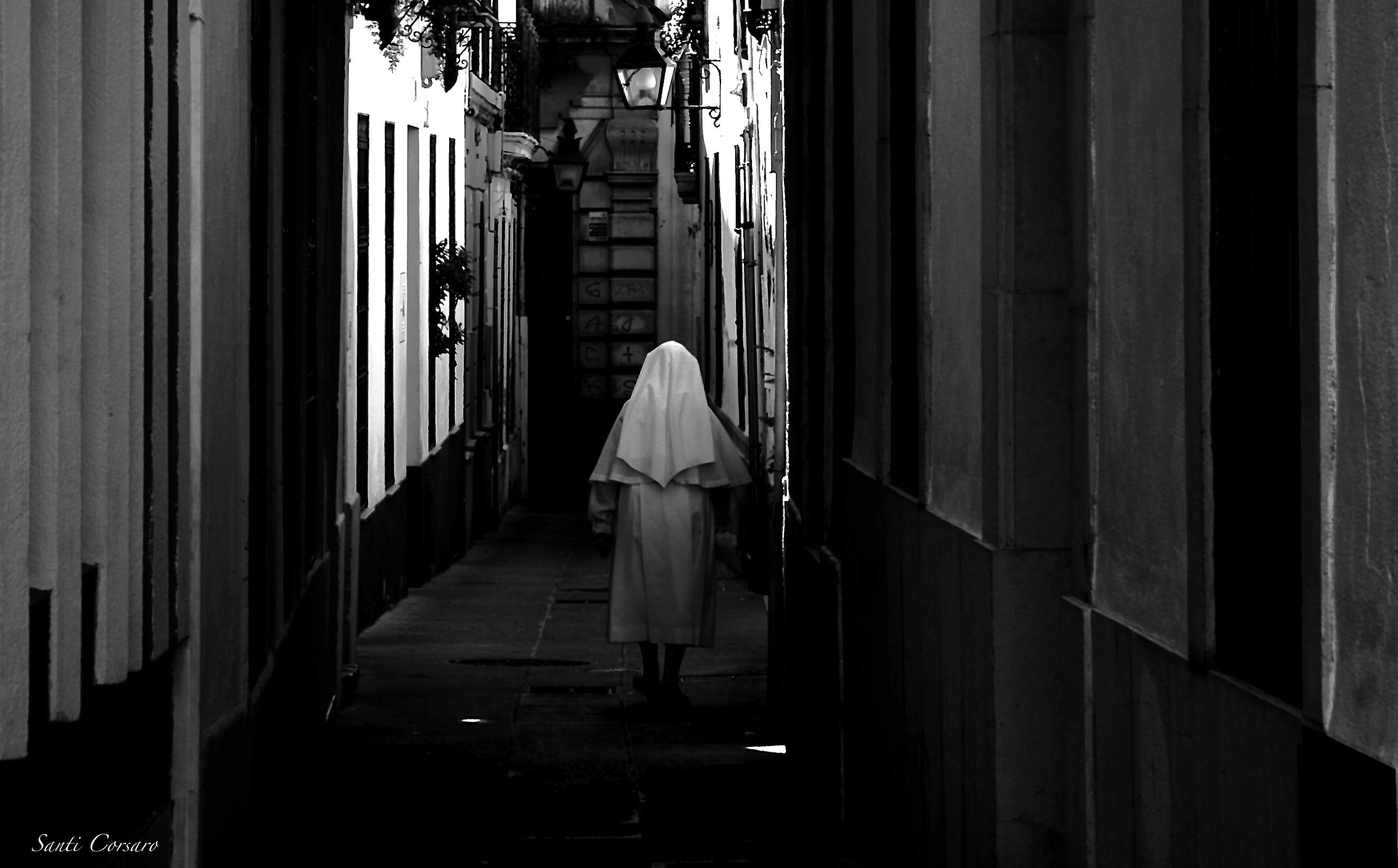 One Sunday morning following her on tiptoe