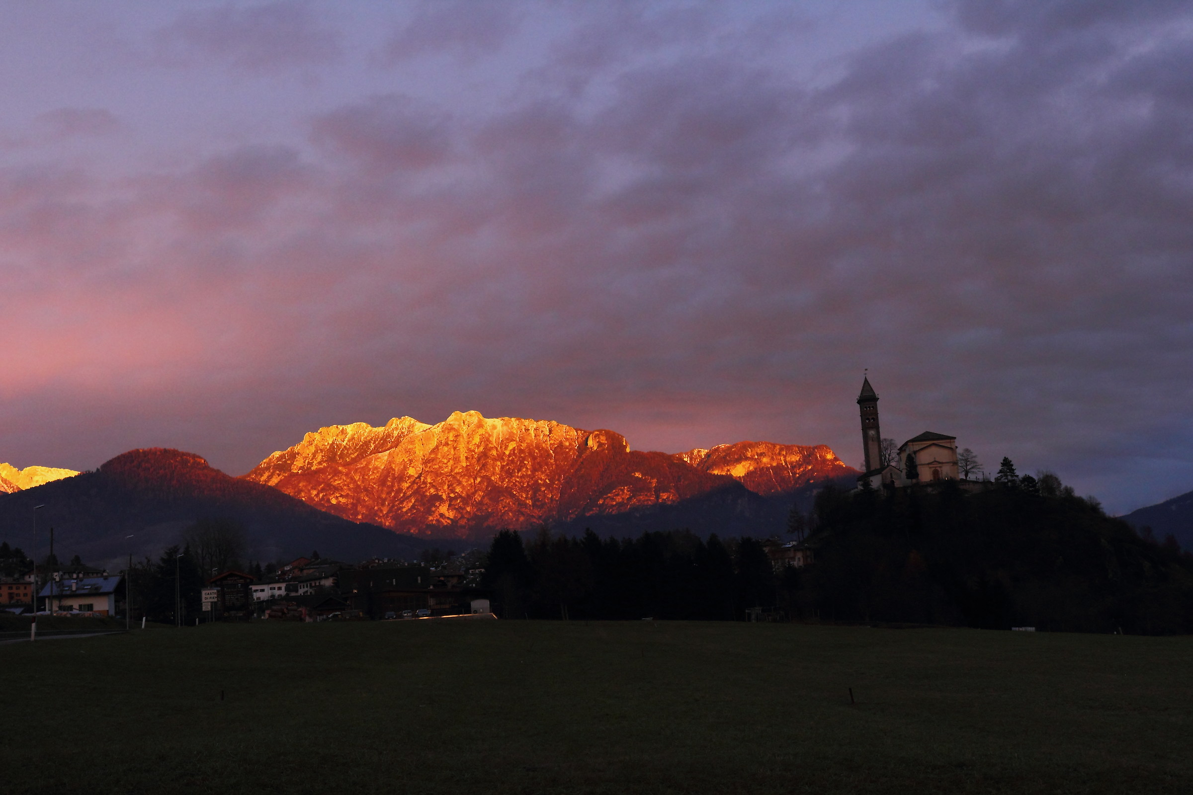 Sunset at Castello di Fiemme