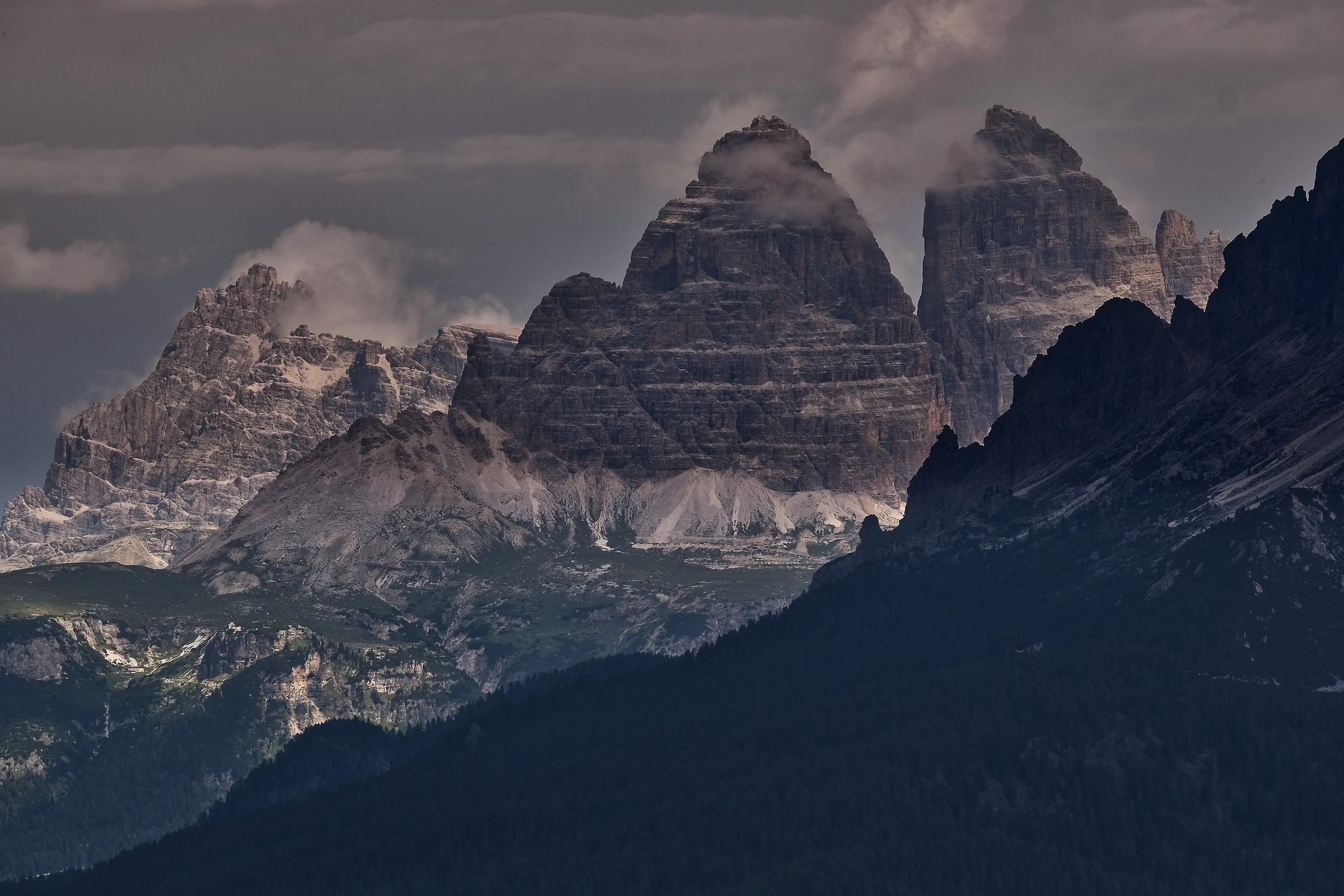 The three peaks seen from the Vandelli refuge