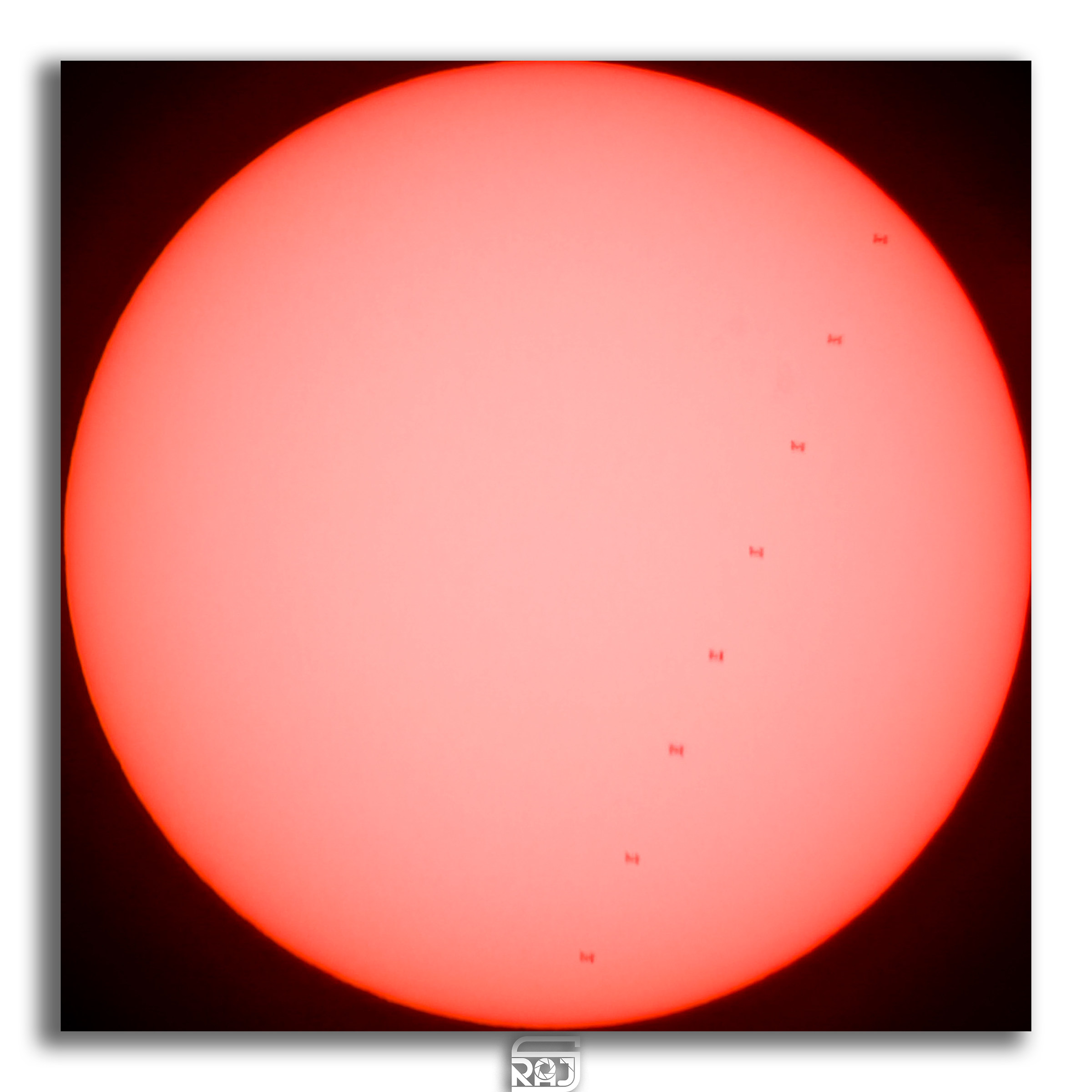 International space stations transit over the Sun