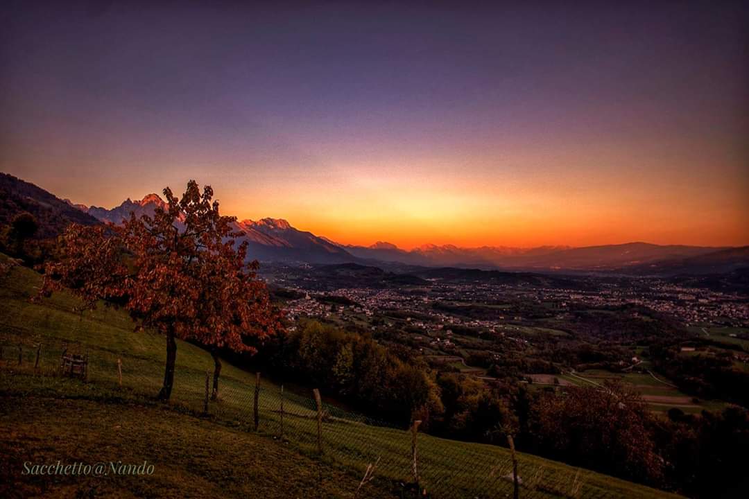 Tramonto sulla val bellun da pedavena
